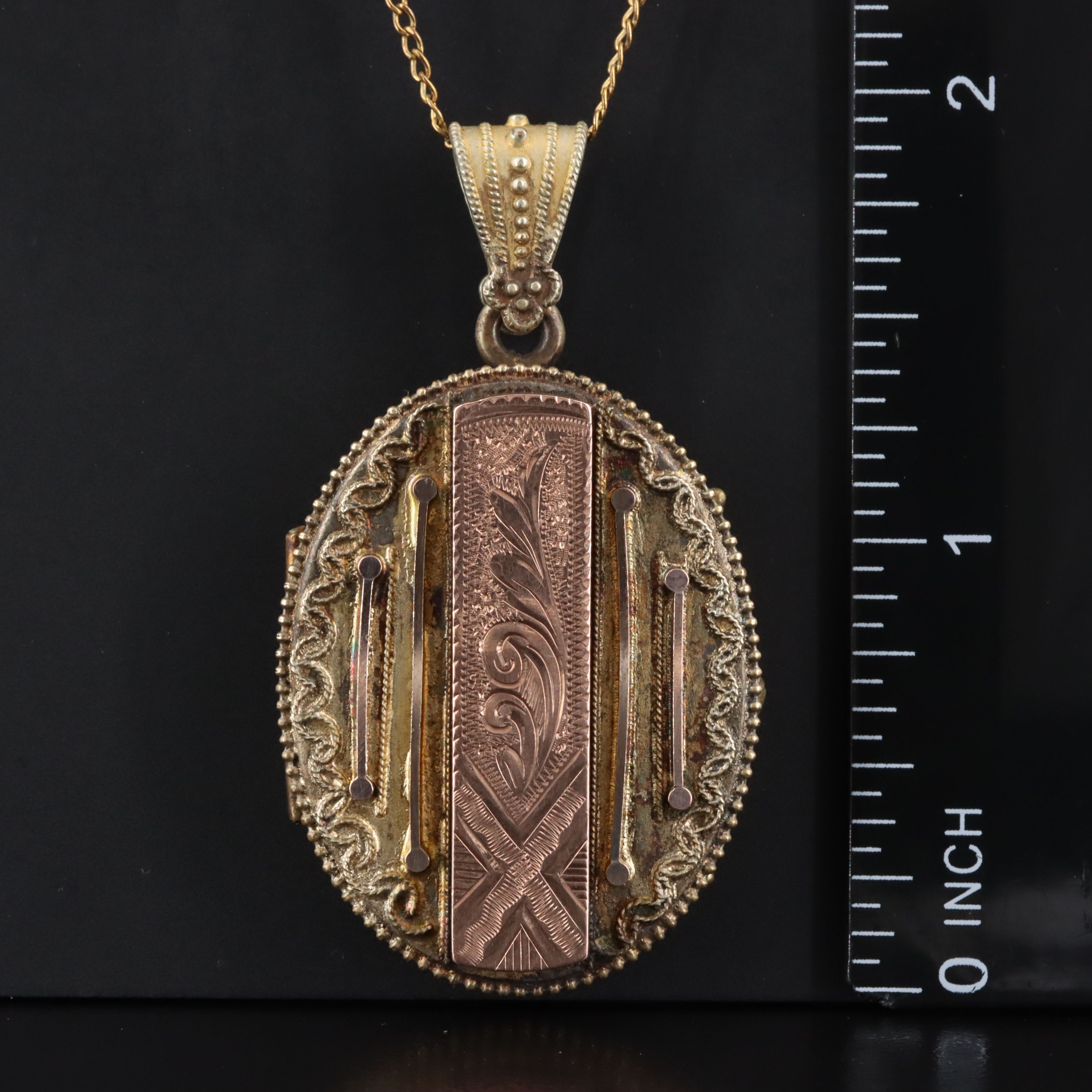 Victorian Locket with Gold-Filled Chain