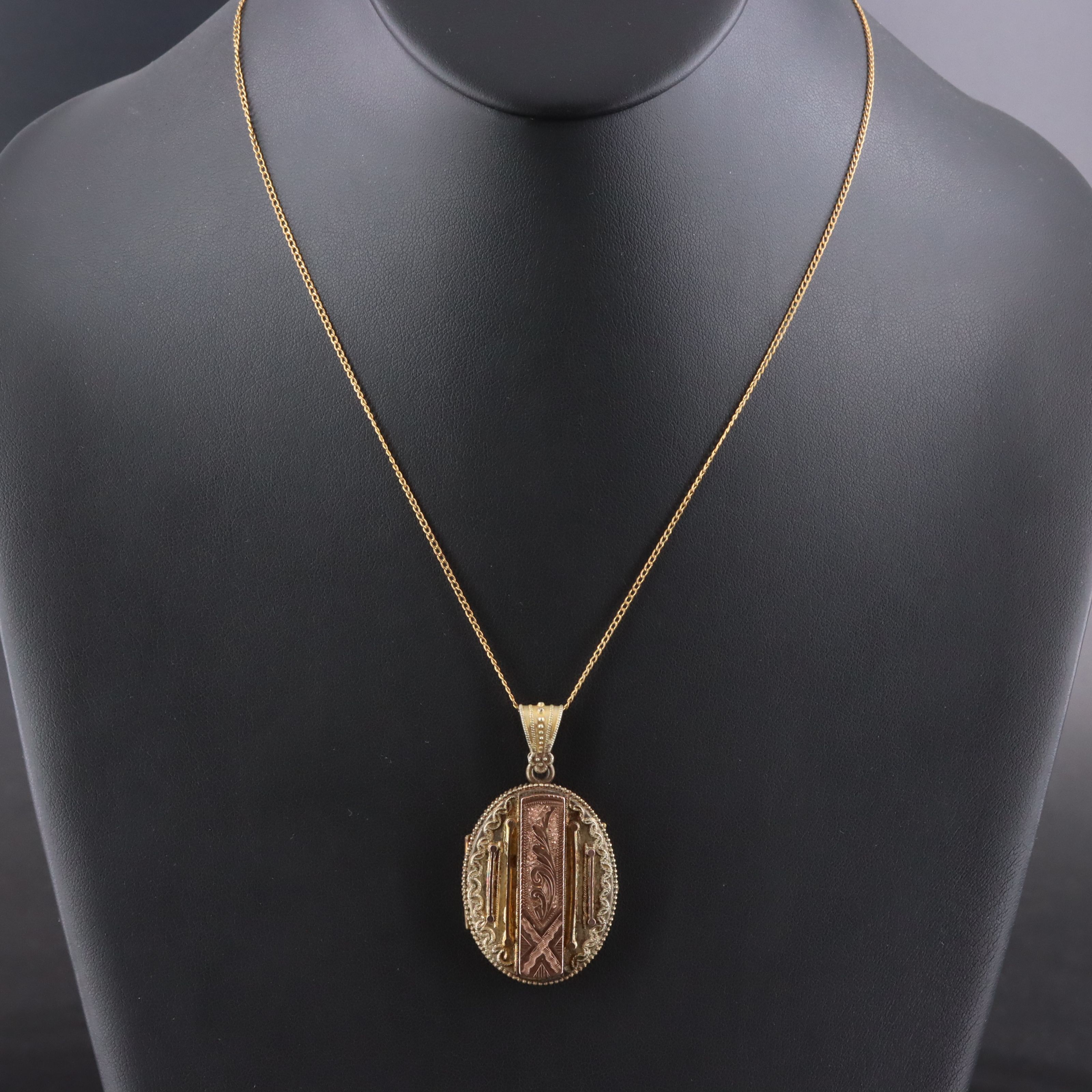 Victorian Locket with Gold-Filled Chain