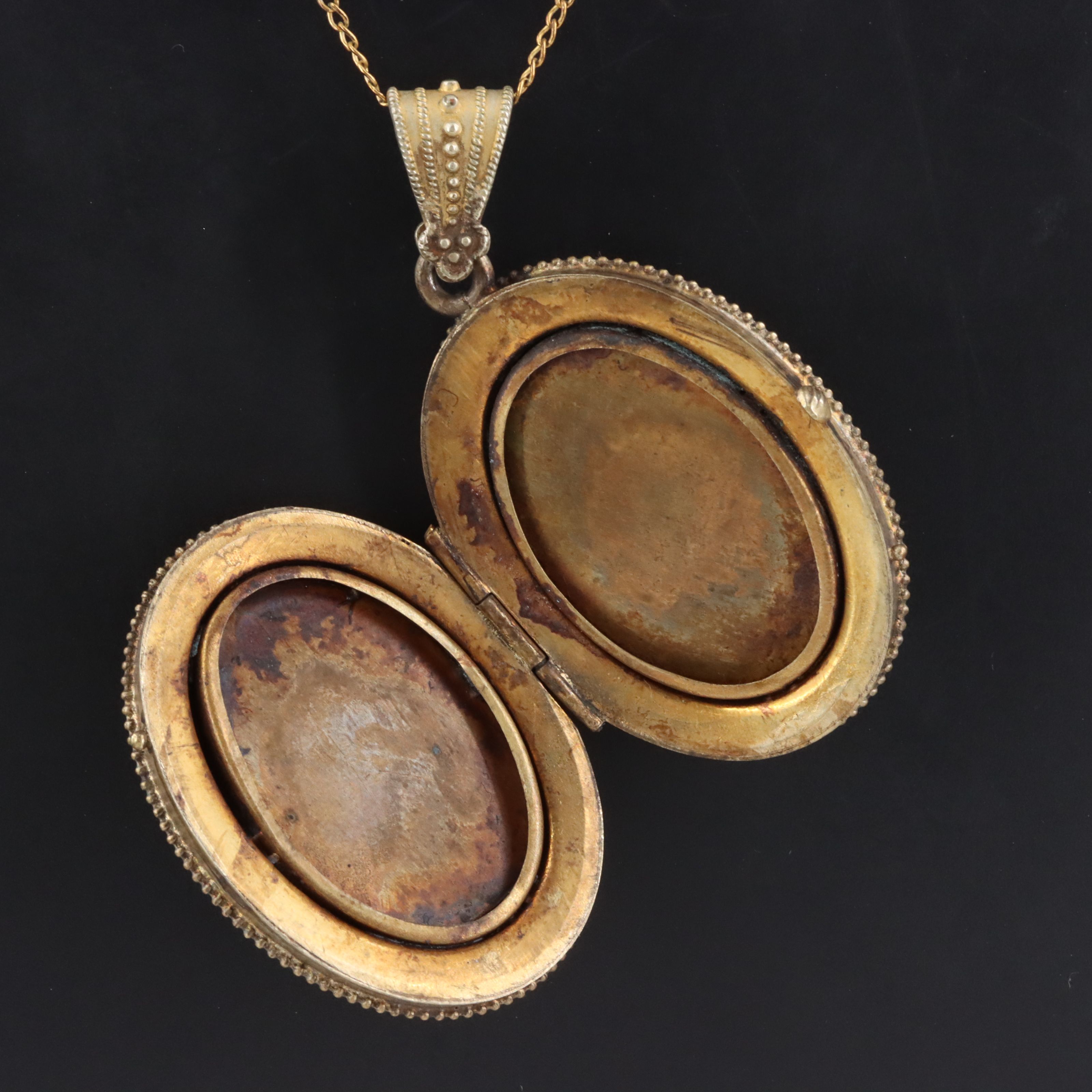 Victorian Locket with Gold-Filled Chain