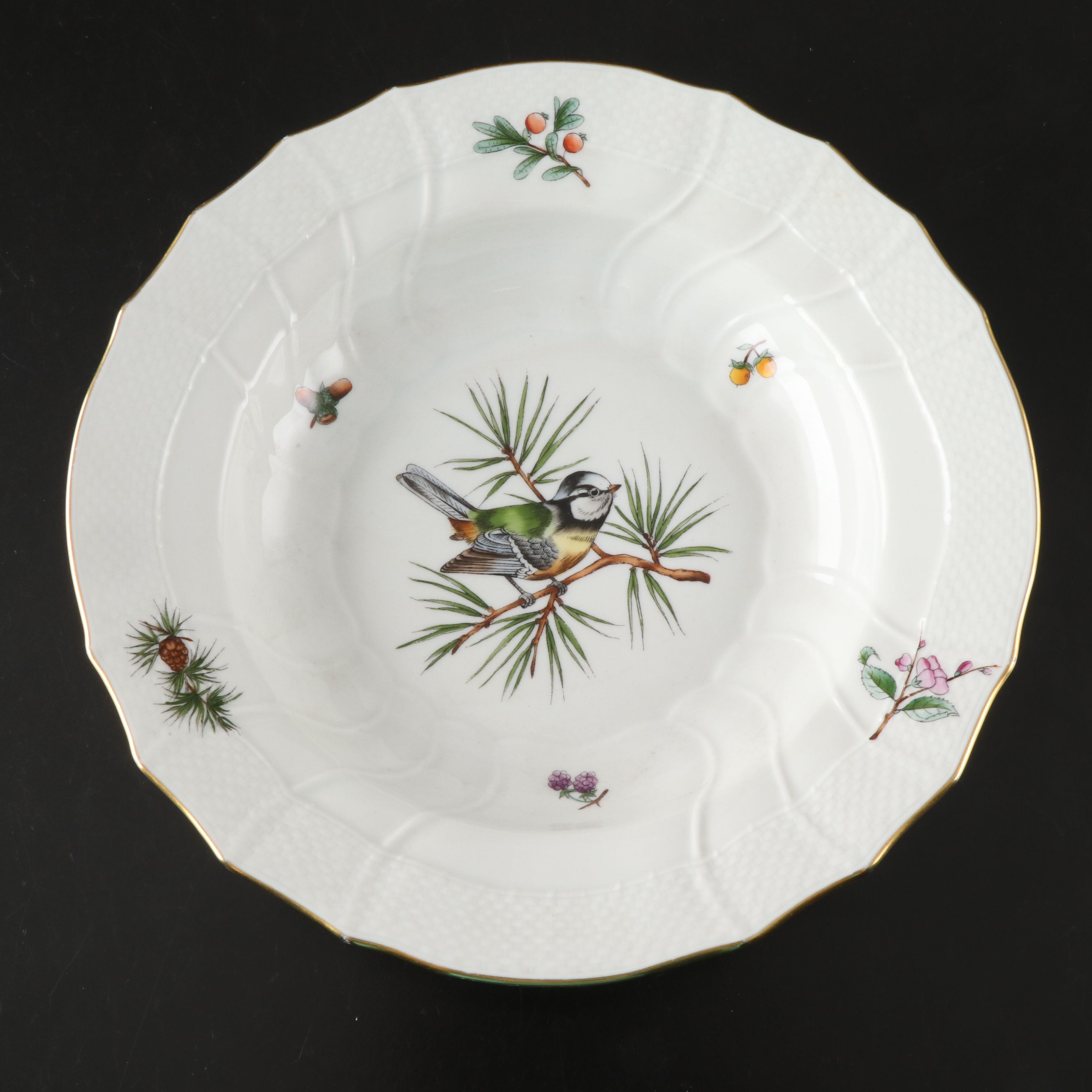 Herend "Rothschild Bird" Porcelain Decorative Bowl