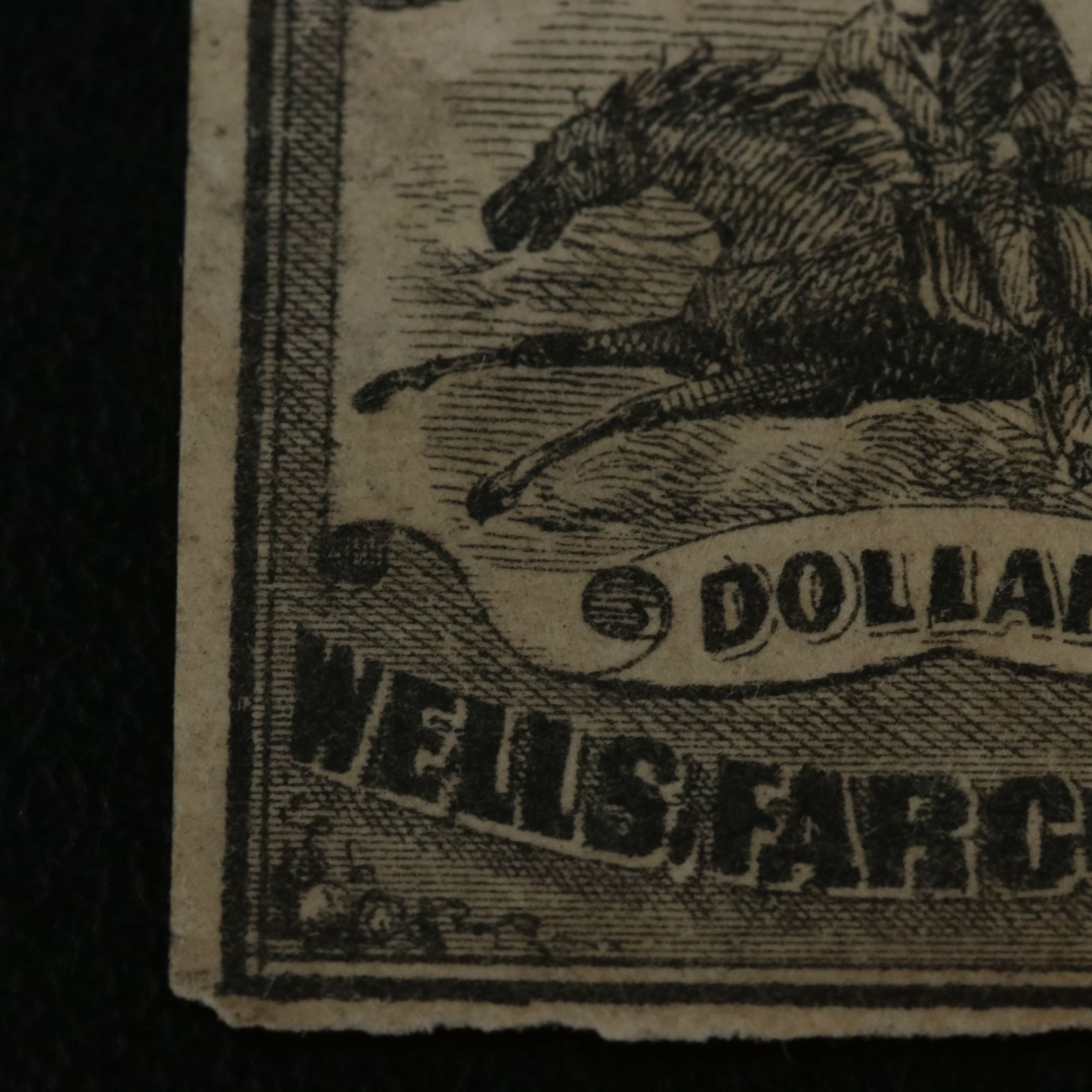 1861 $4 Wells Fargo Pony Express Postage Stamp, Scott 143L5