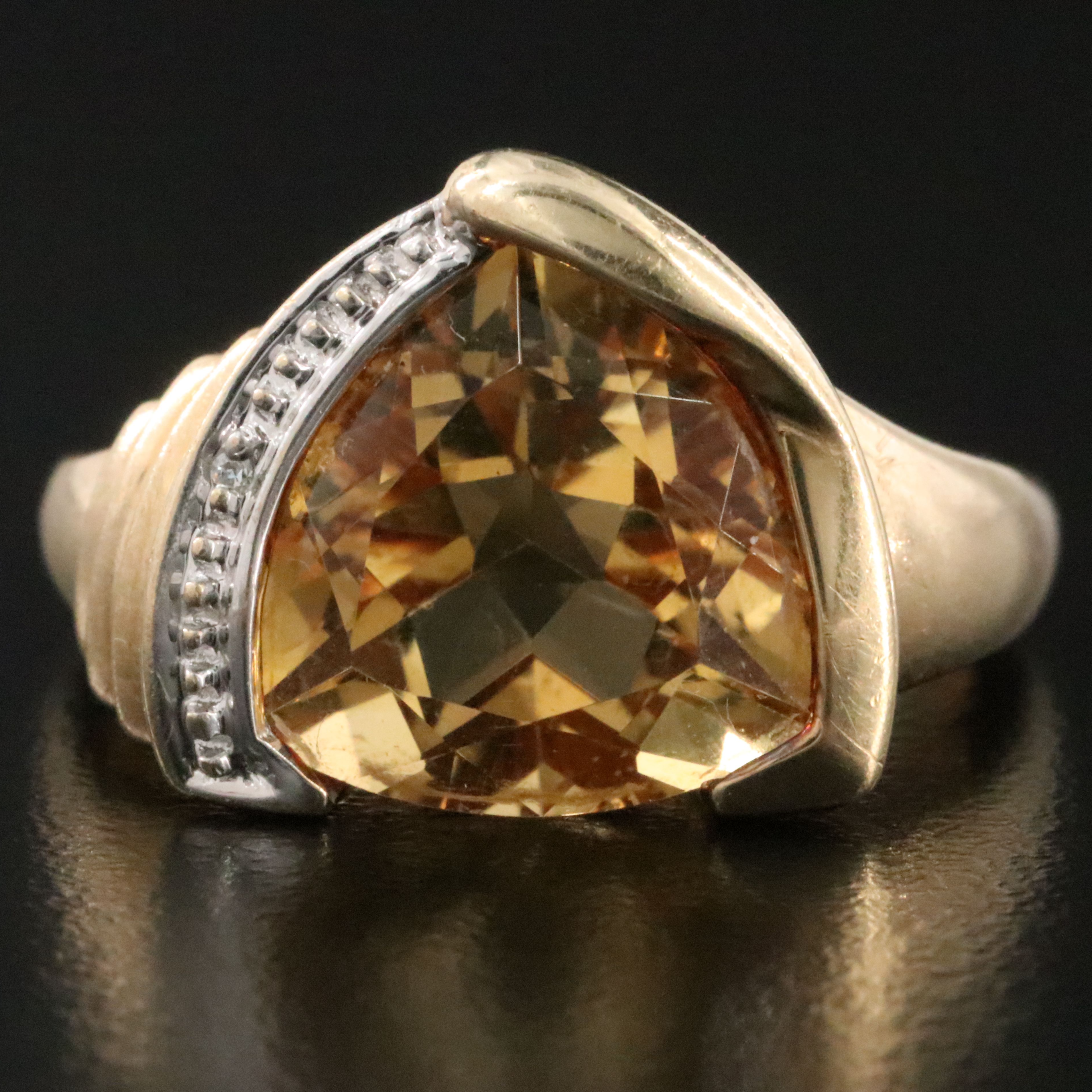 10K Citrine and Diamond Ring