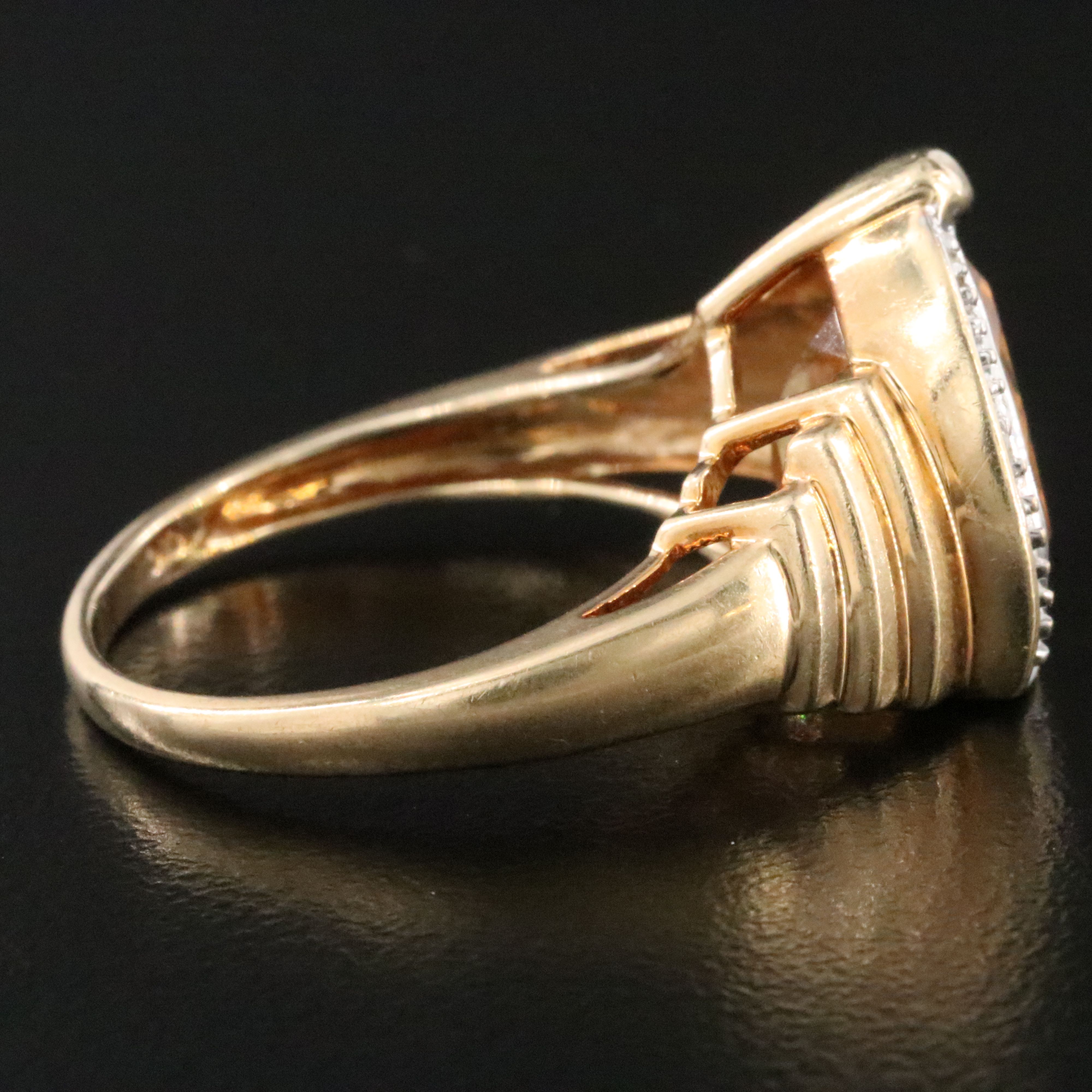 10K Citrine and Diamond Ring