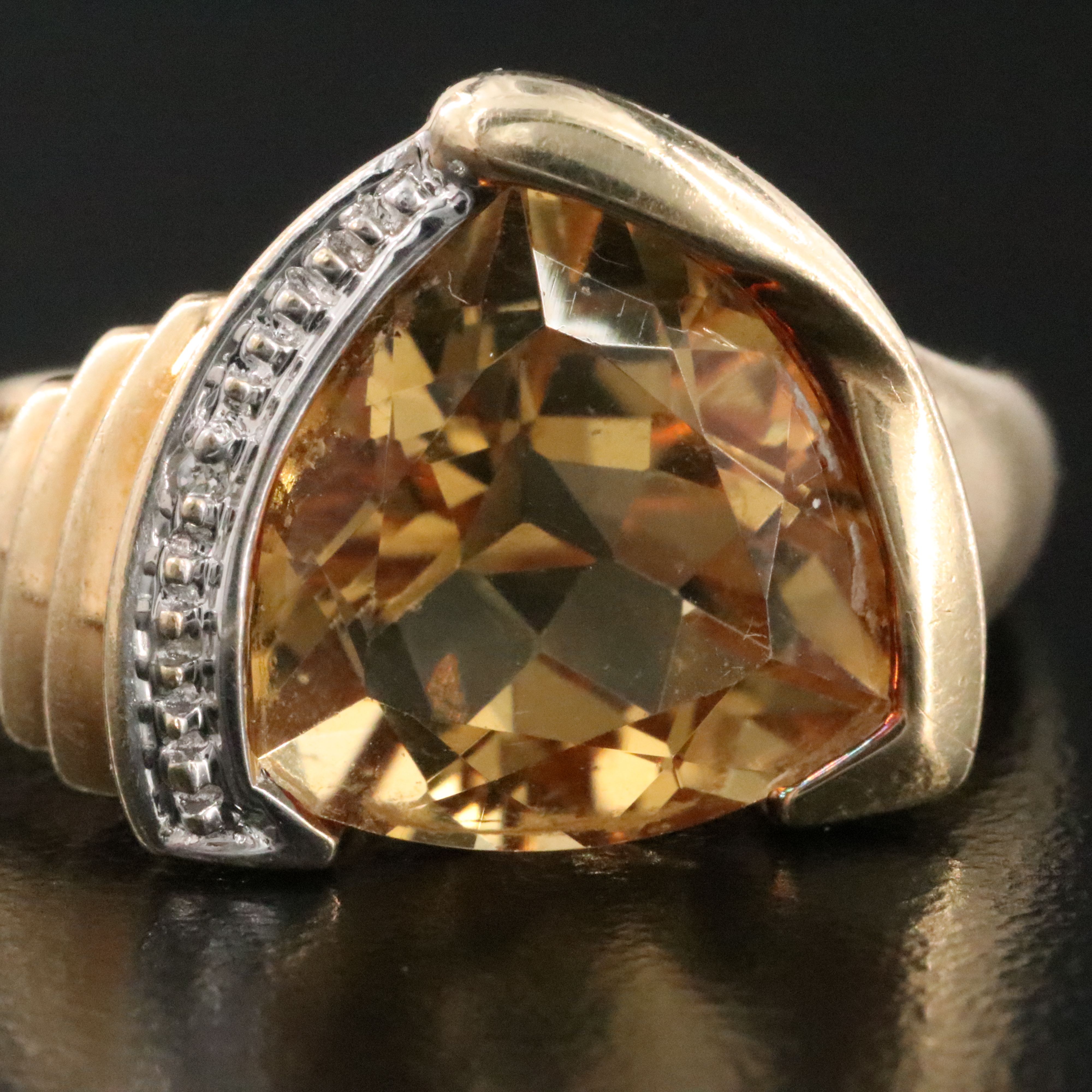 10K Citrine and Diamond Ring