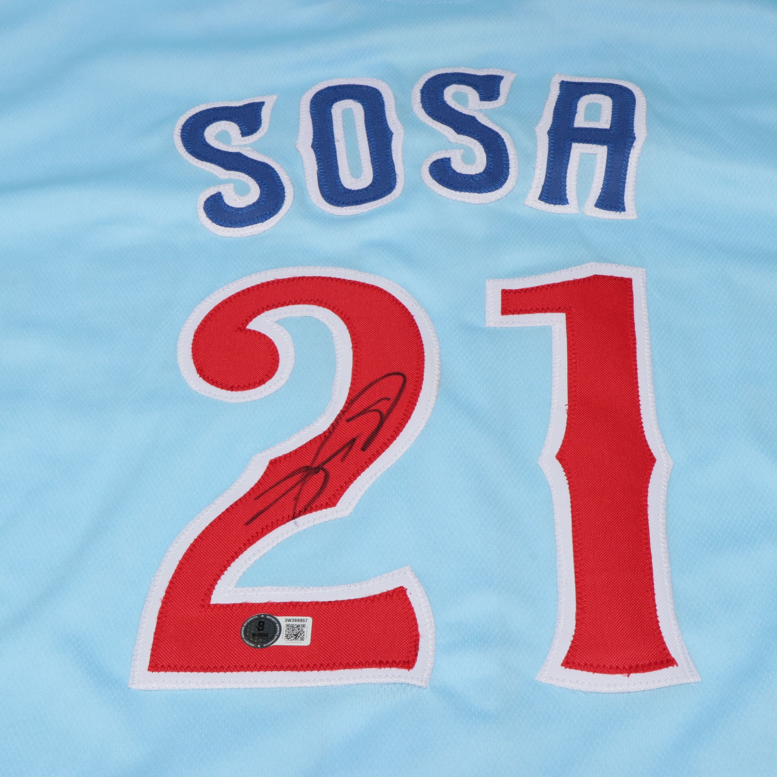 Sammy Sosa Signed Chicago Cubs Baseball Jersey, Beckett