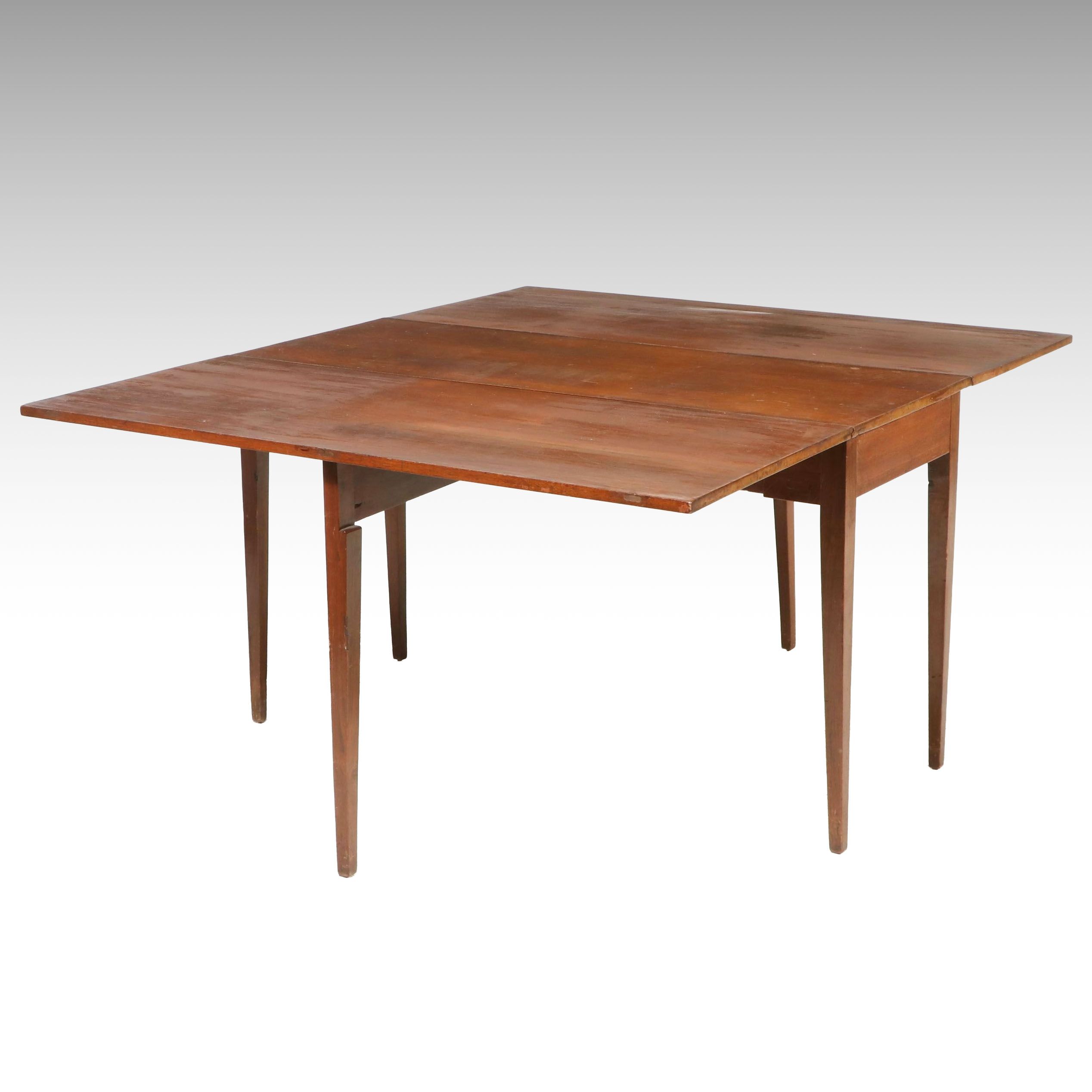 Sheraton Style Walnut Drop-Leaf Table, Early to Mid-20th Century