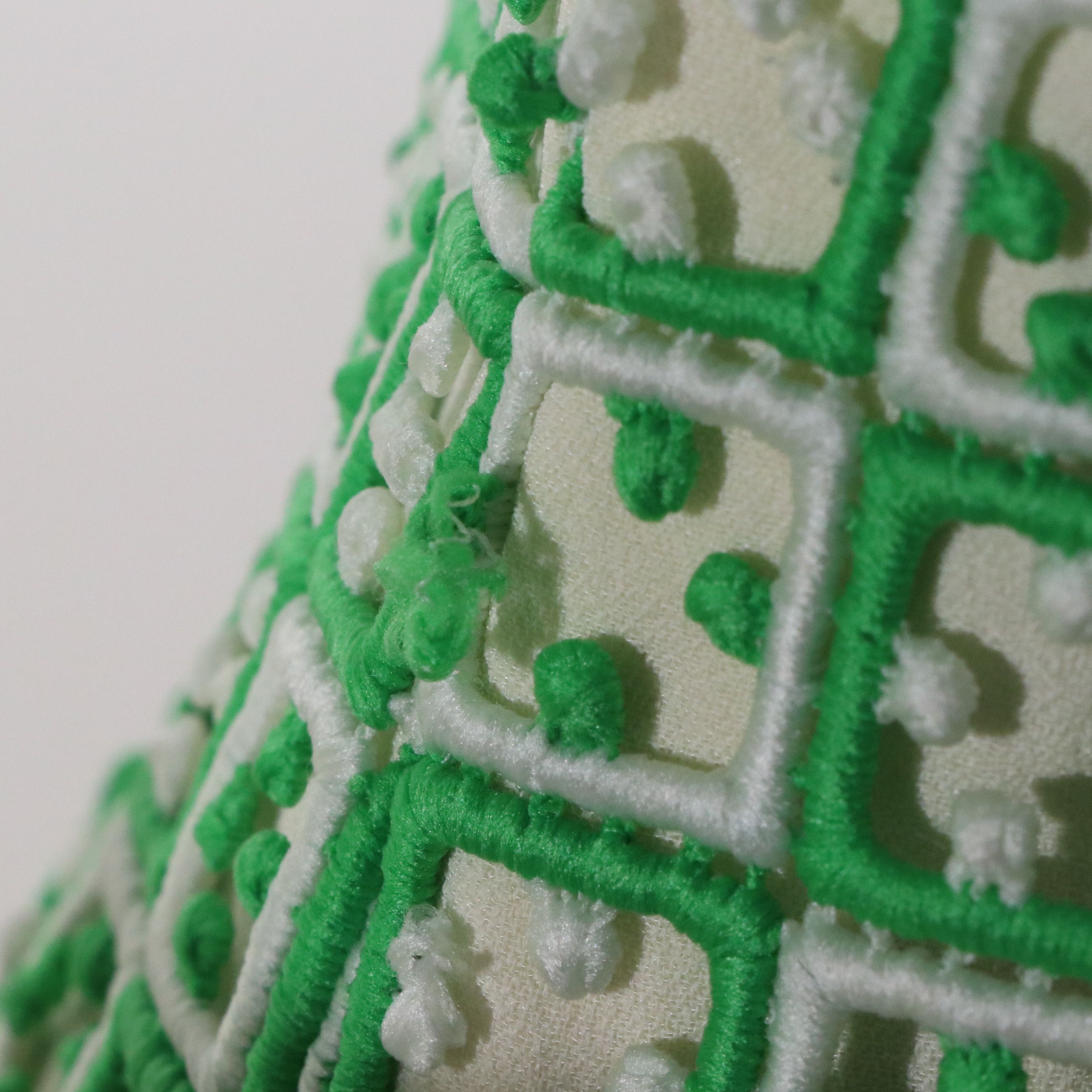 Guy Laroche Vintage Green and Ivory Long Sleeve Dress, Late 1960's