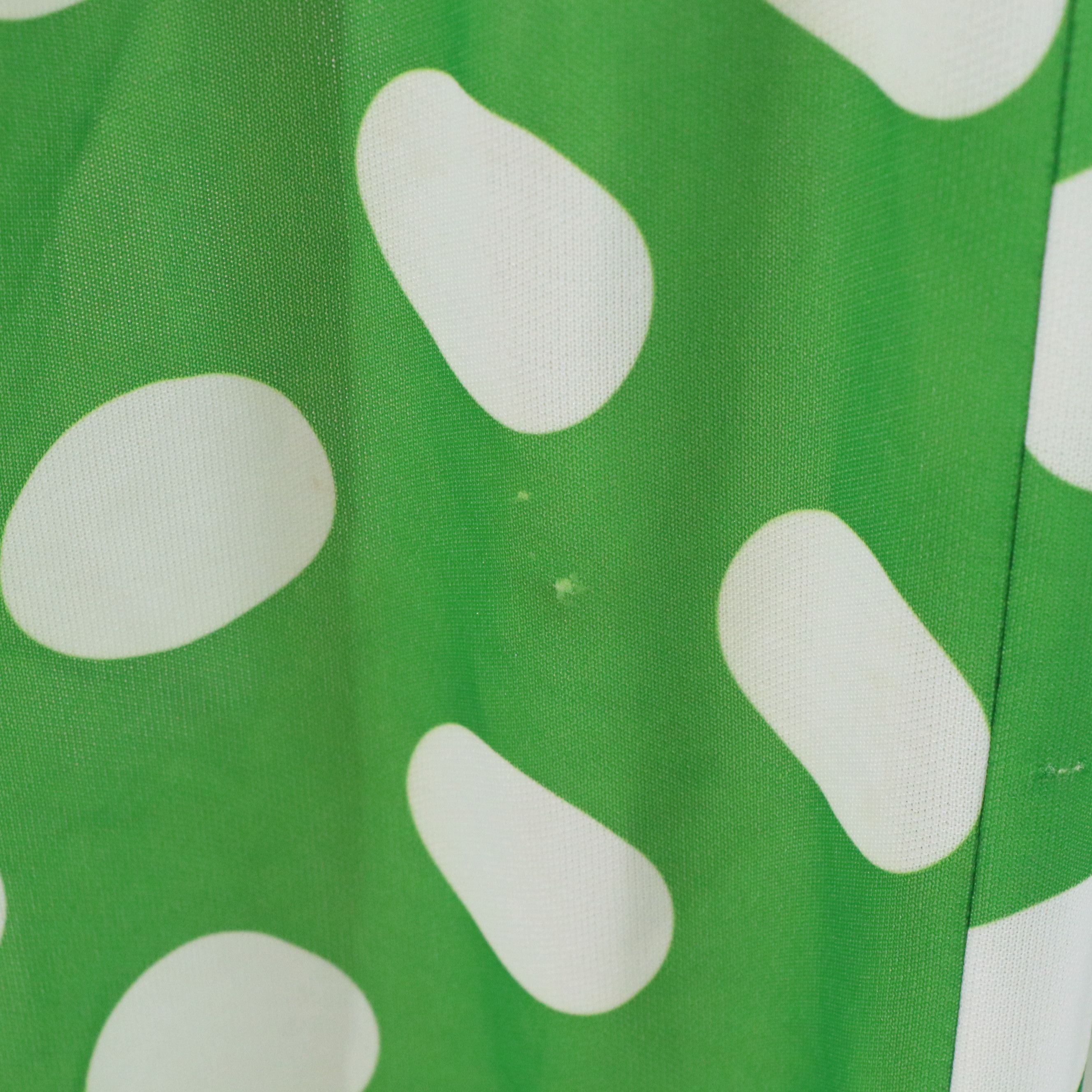 Mary Dobbs Vintage Green & White Polka Dot Maxi Shirt Dress