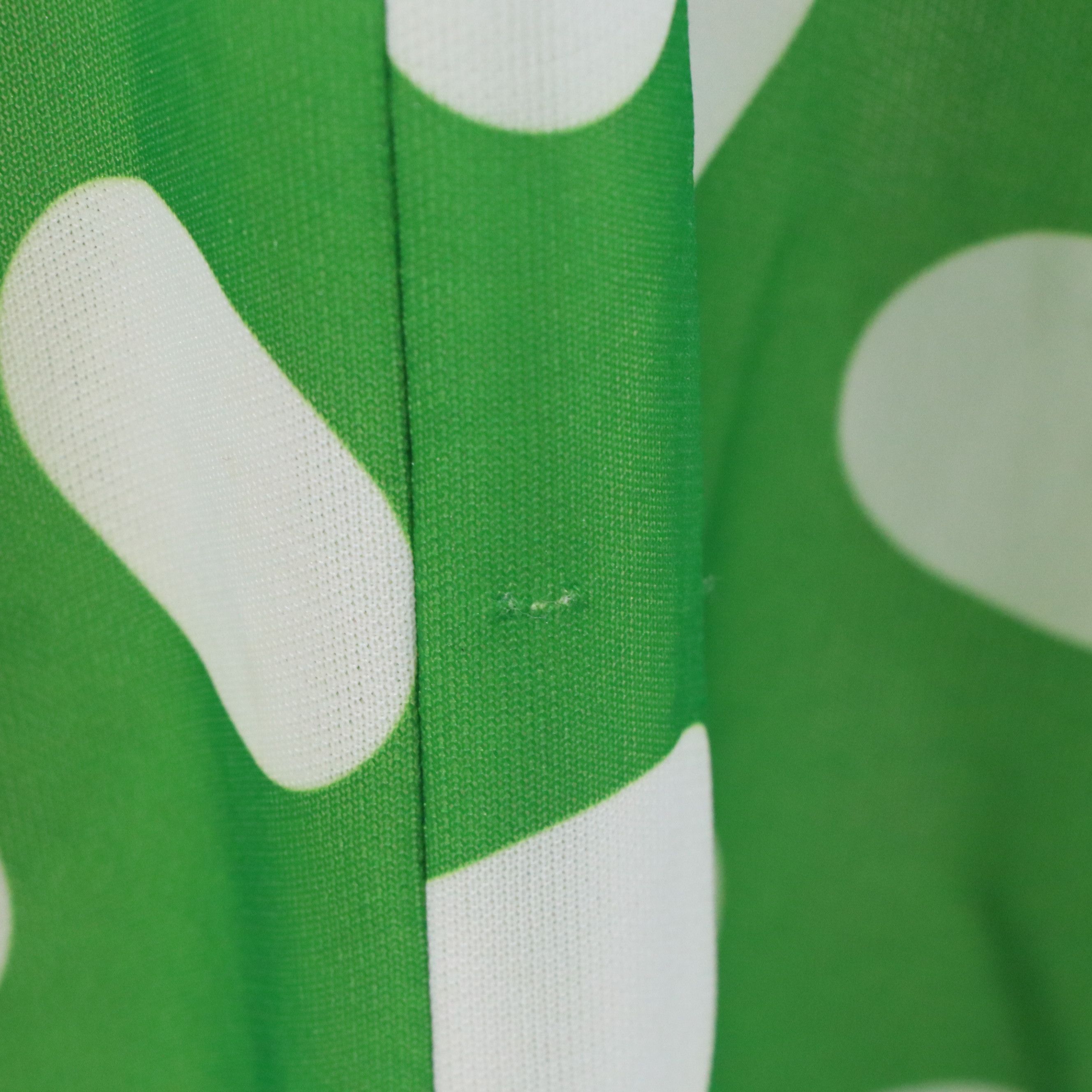 Mary Dobbs Vintage Green & White Polka Dot Maxi Shirt Dress