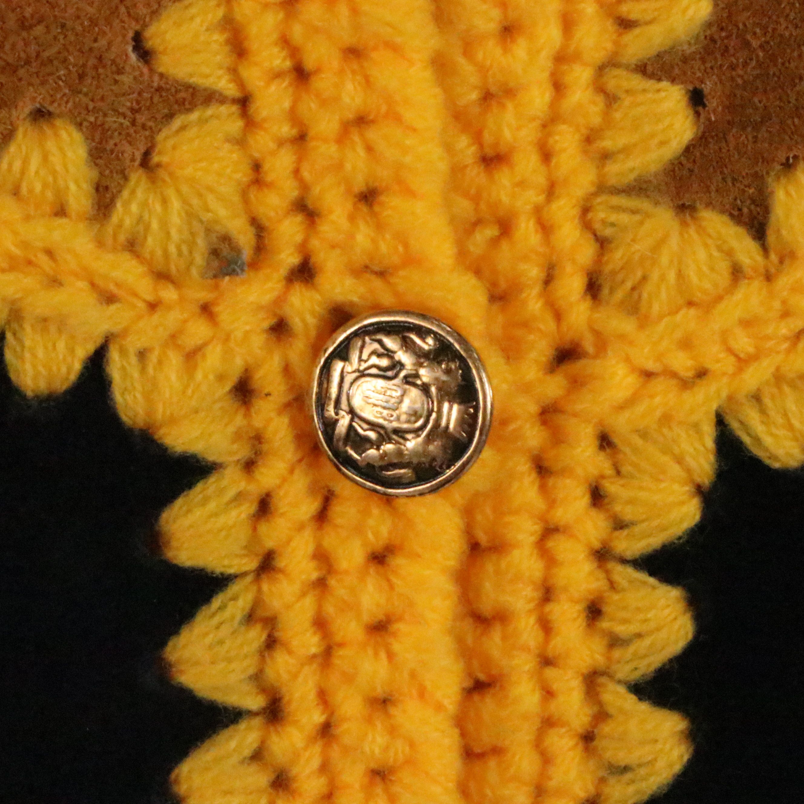 Lord & Taylor Vintage 1970s Patchwork Sweater Vest in Suede/Acrylic