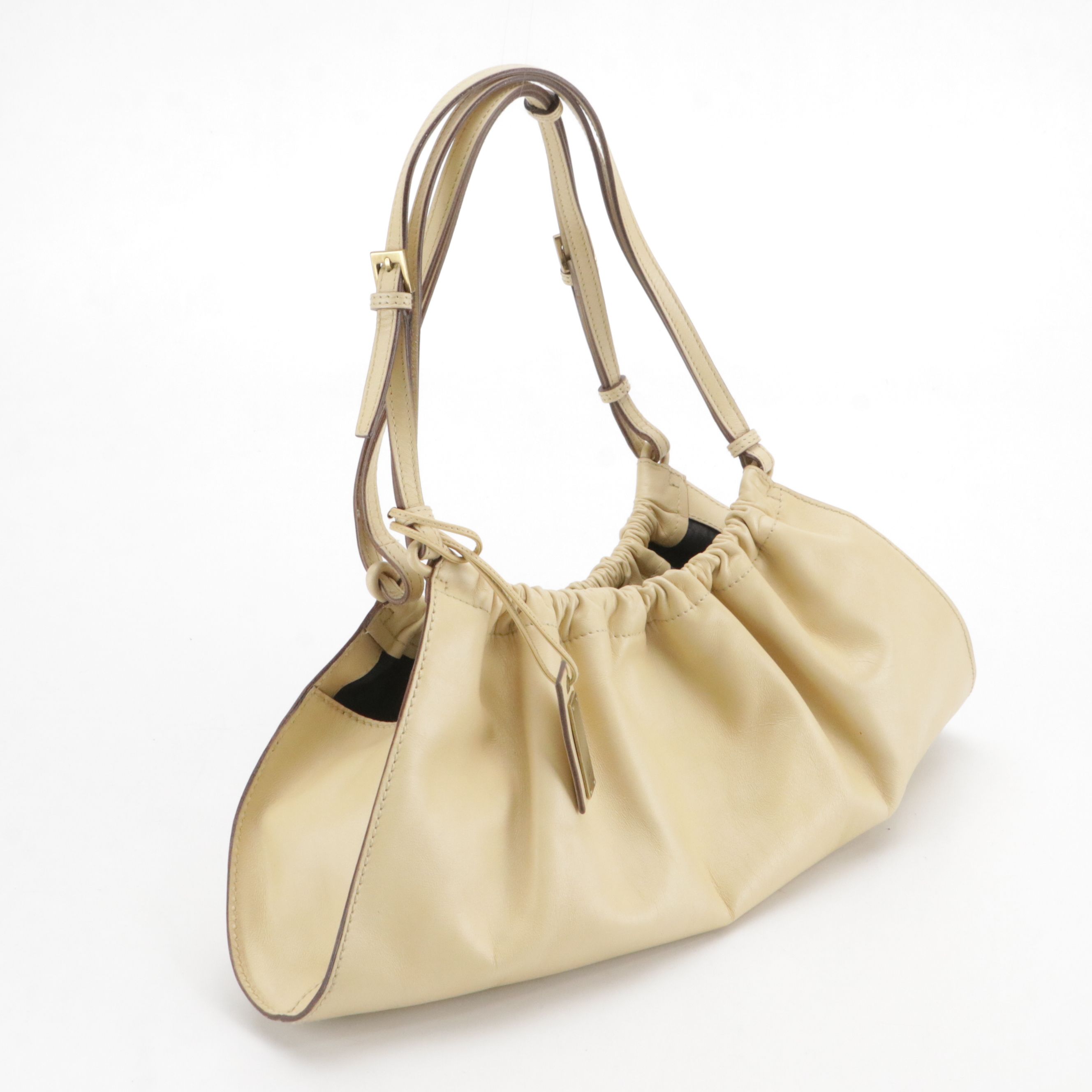 Gucci Small Hobo Shoulder Bag in Beige Calfskin Leather
