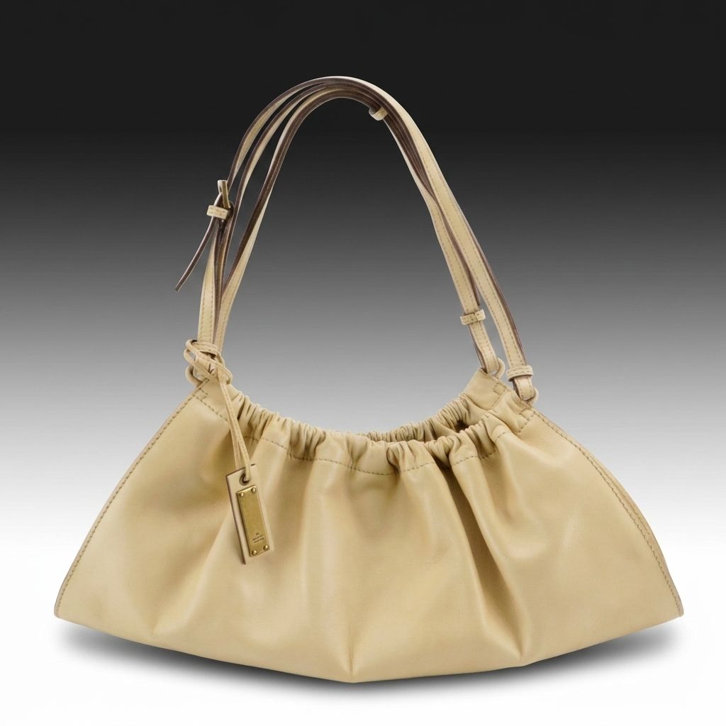 Gucci Small Hobo Shoulder Bag in Beige Calfskin Leather
