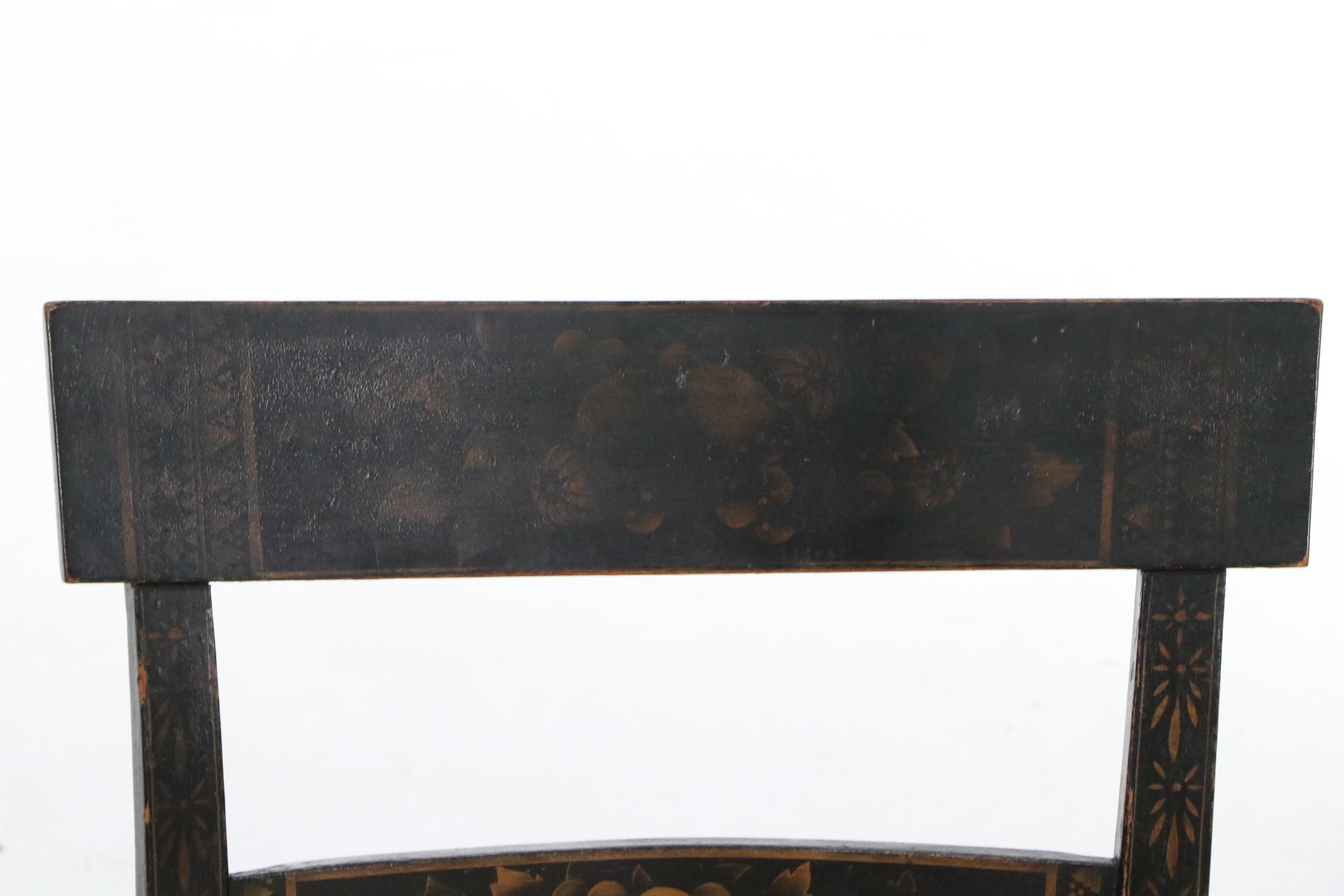 Set of Six American Federal Style Stenciled Fancy Chairs, Mid-19th Century