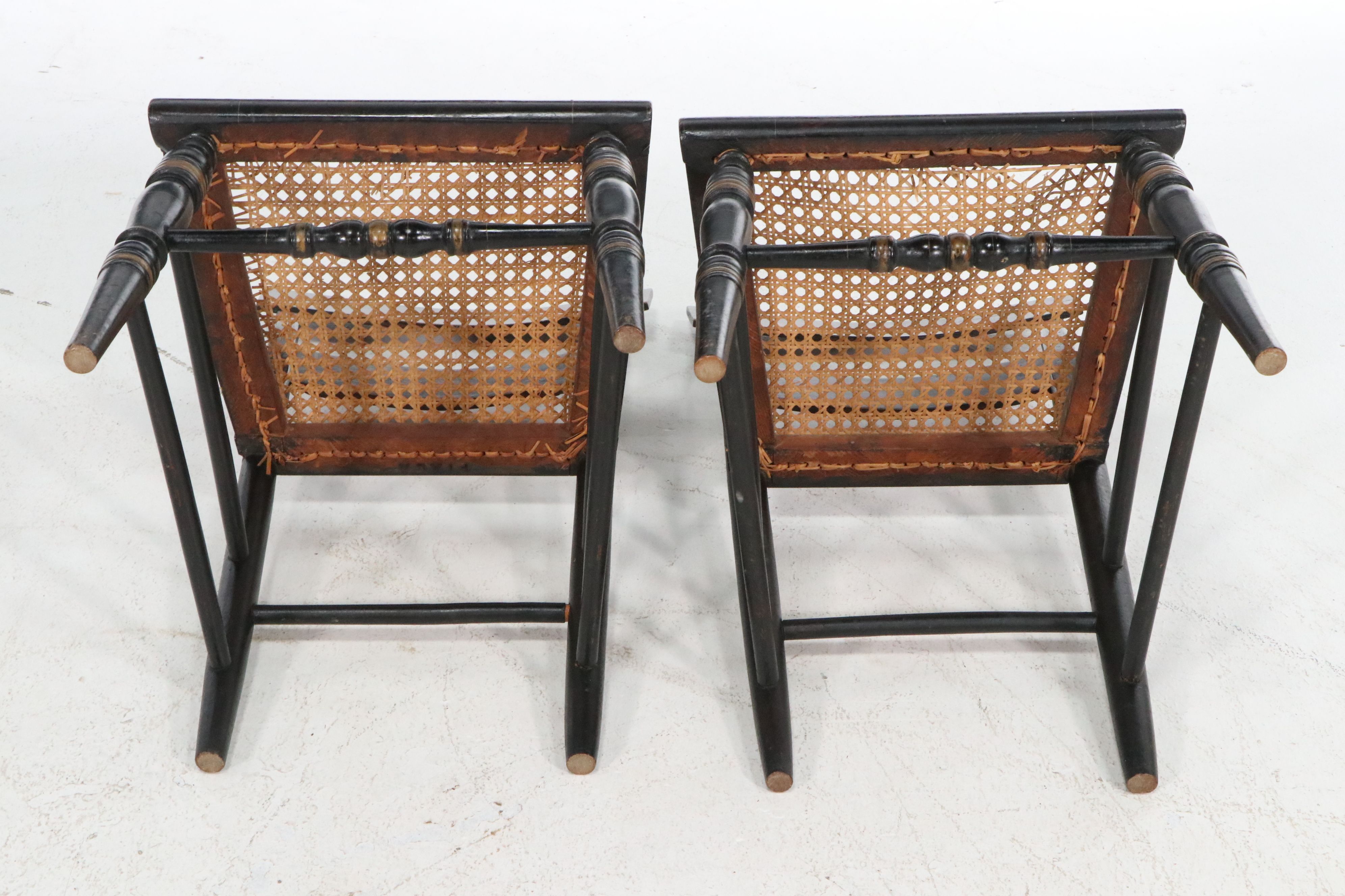 Set of Six American Federal Style Stenciled Fancy Chairs, Mid-19th Century