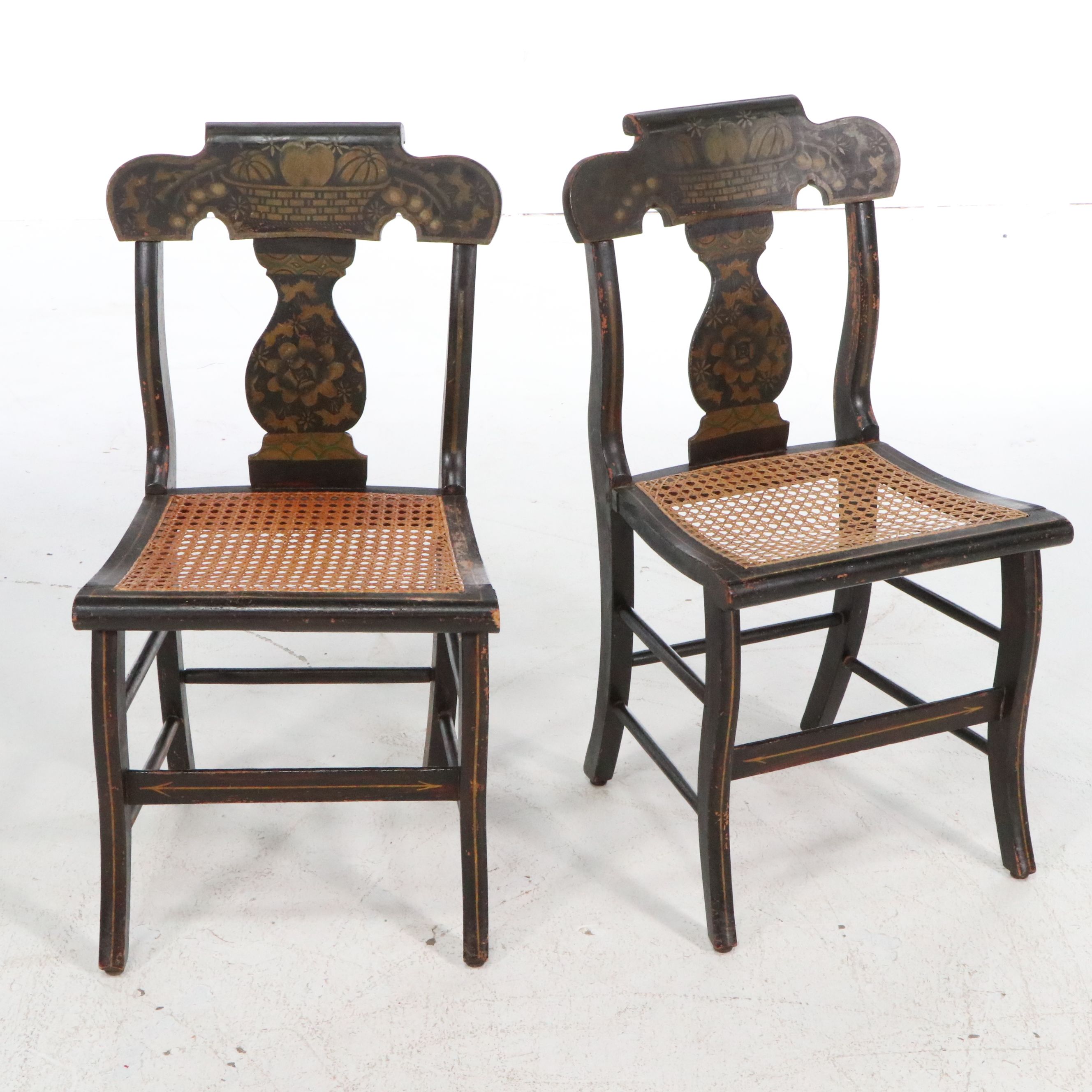 Set of Six American Federal Style Stenciled Fancy Chairs, Mid-19th Century