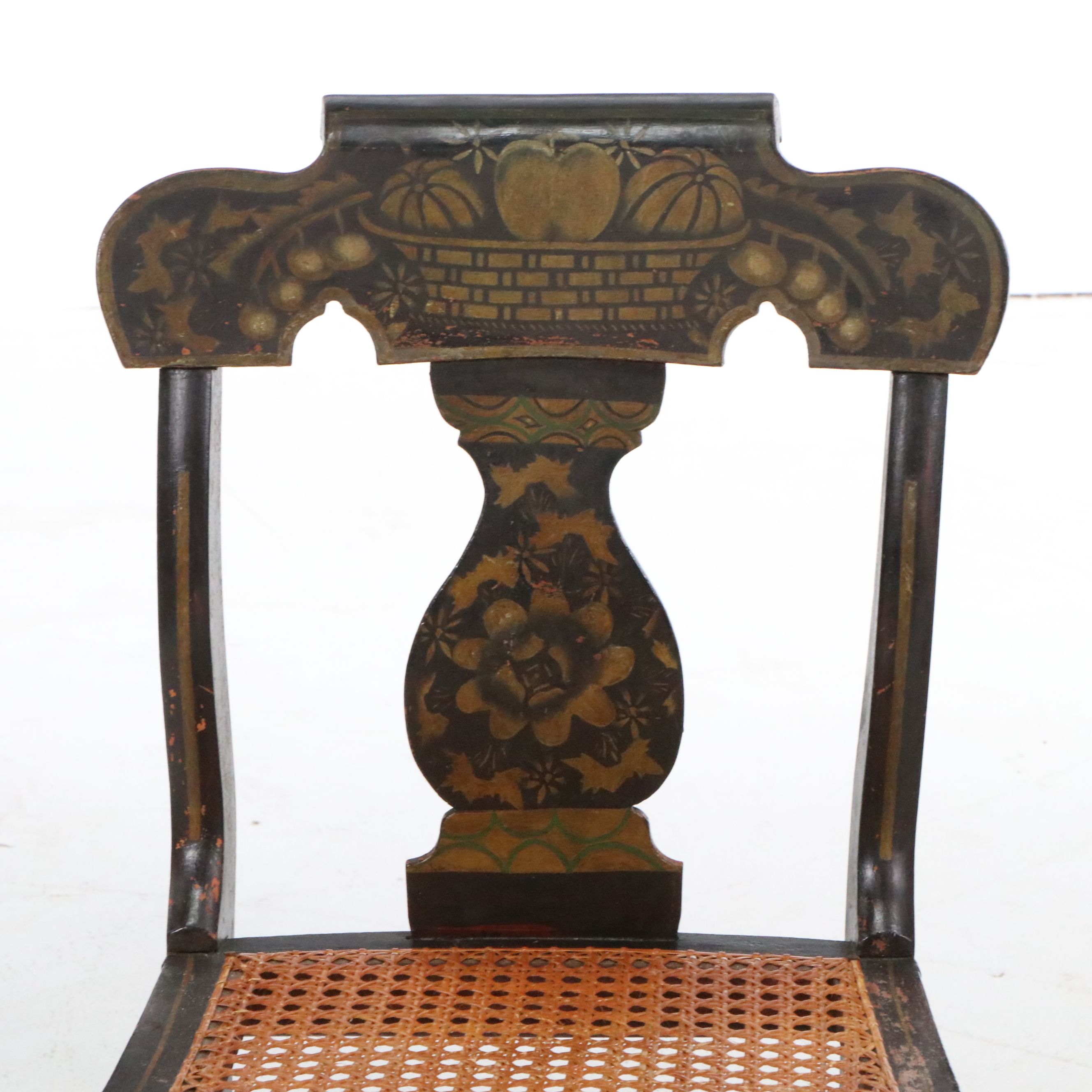 Set of Six American Federal Style Stenciled Fancy Chairs, Mid-19th Century