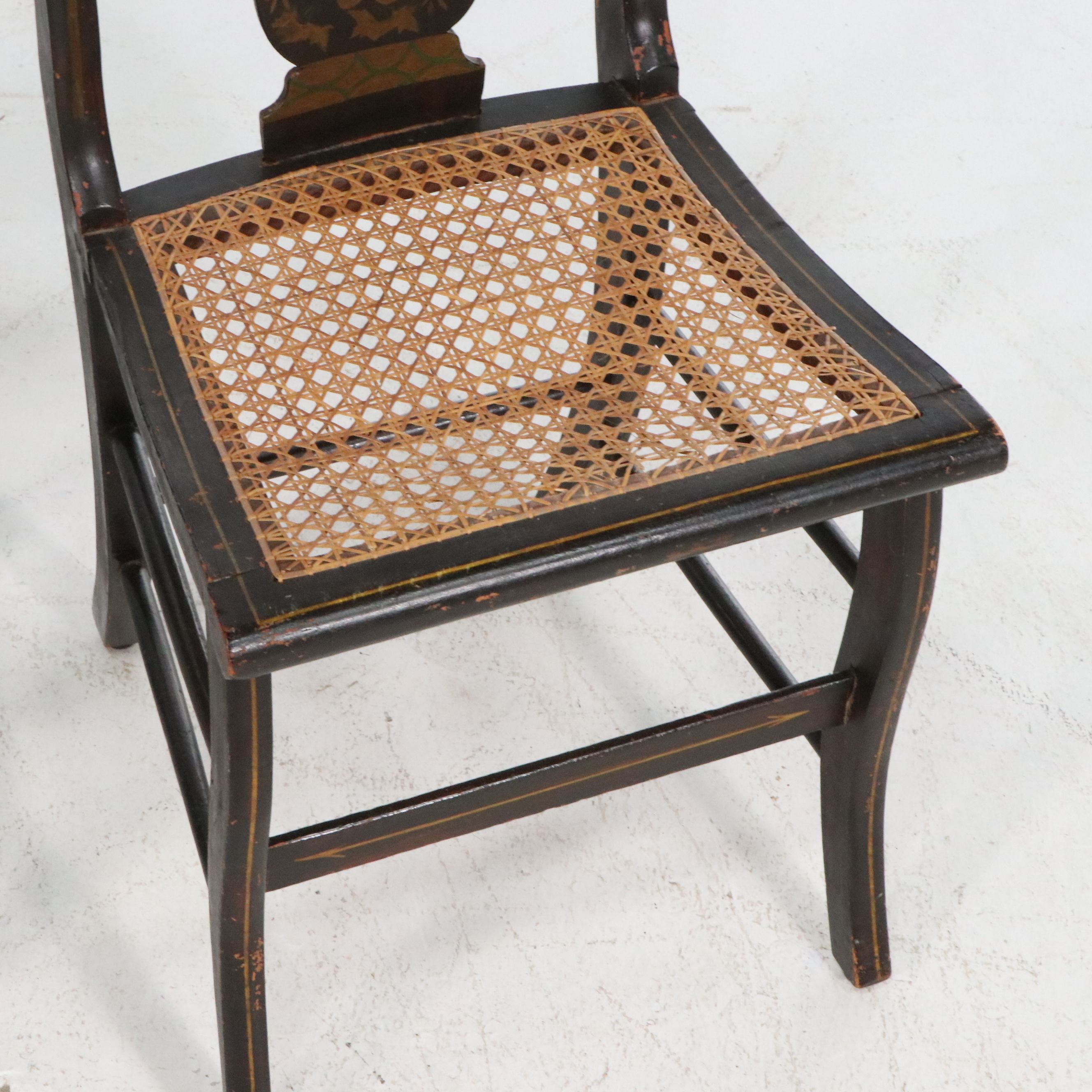Set of Six American Federal Style Stenciled Fancy Chairs, Mid-19th Century