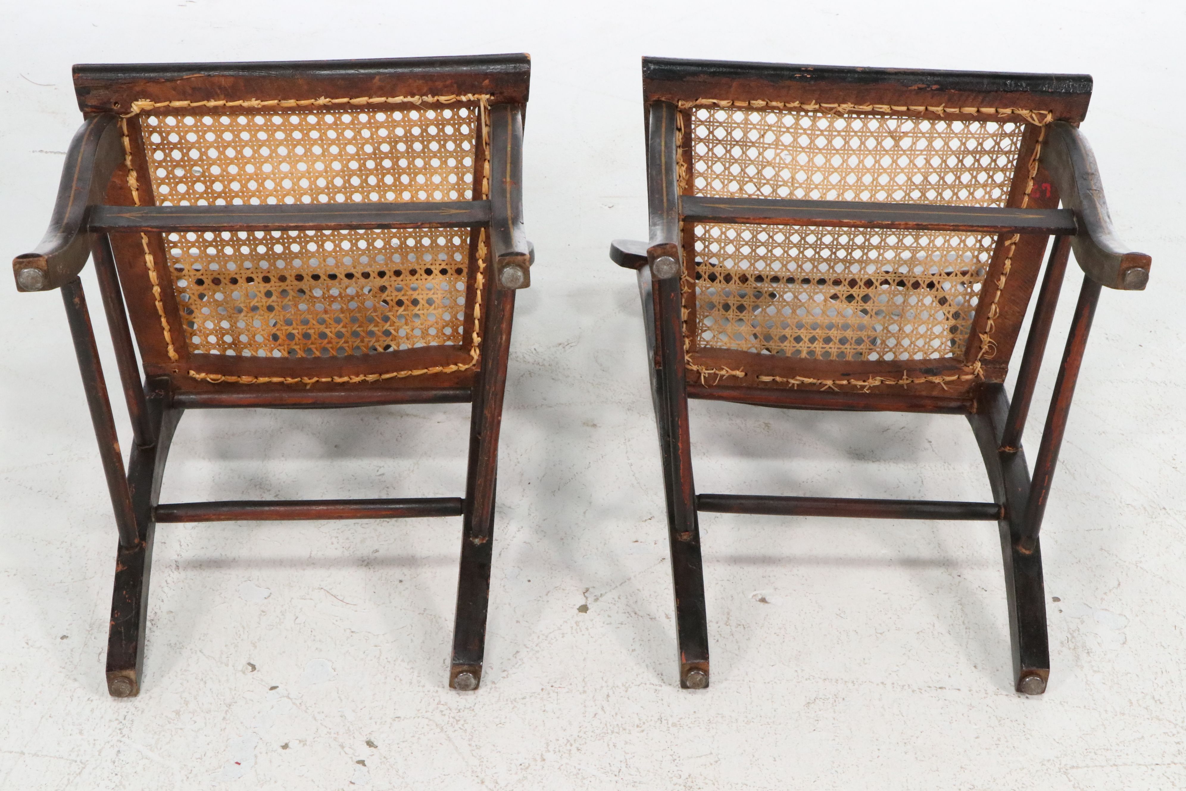 Set of Six American Federal Style Stenciled Fancy Chairs, Mid-19th Century