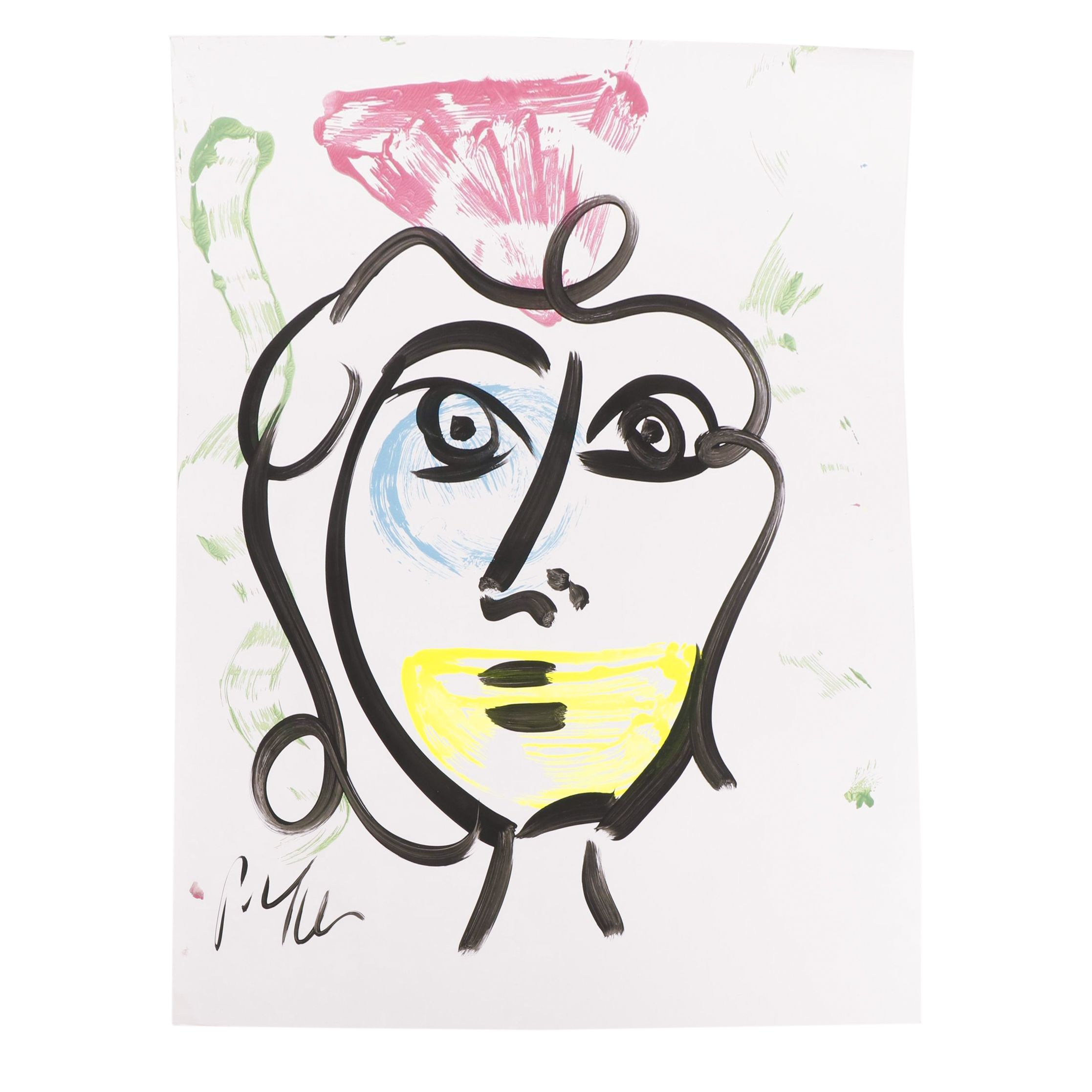 Peter Keil Abstract Portrait Composition Acrylic Painting