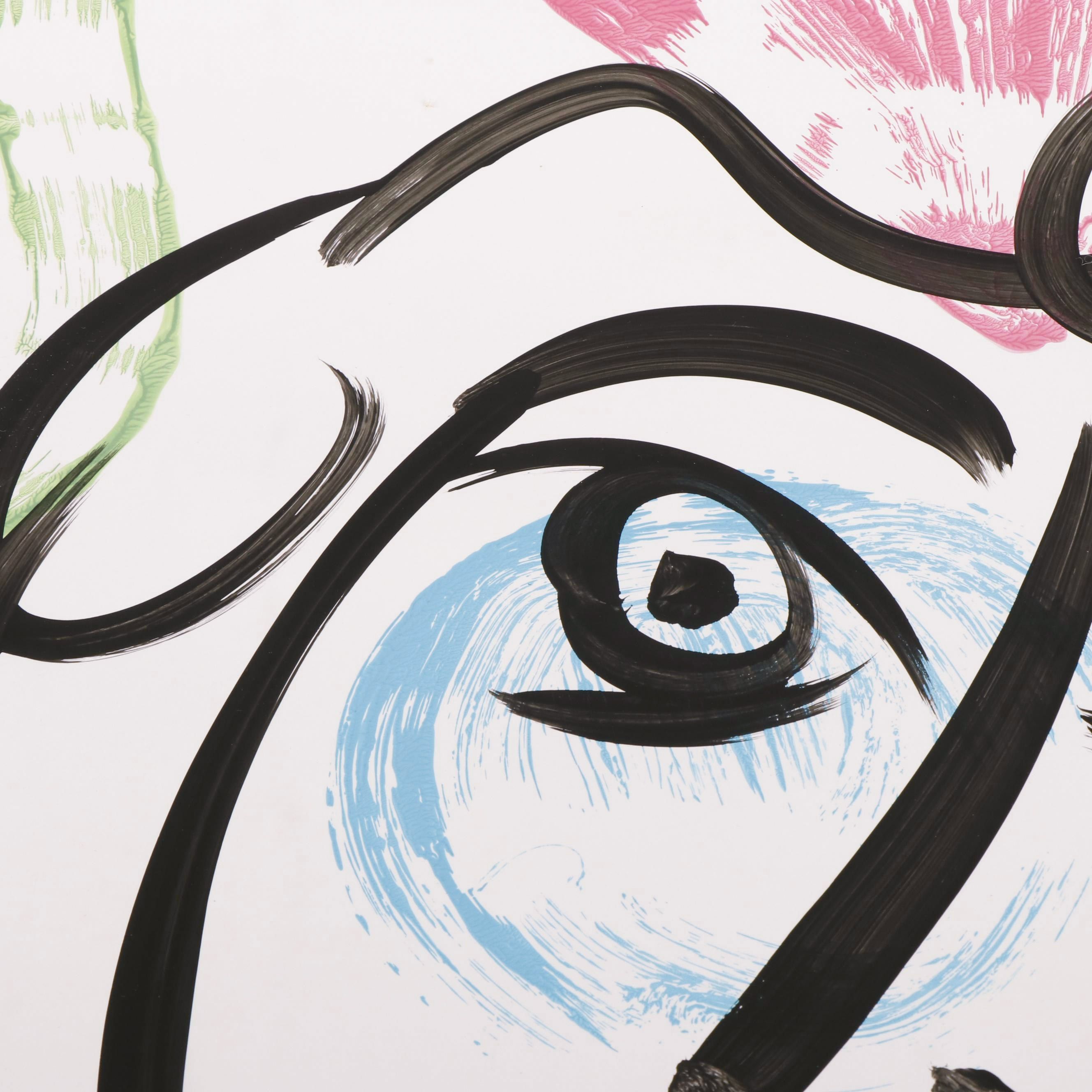 Peter Keil Abstract Portrait Composition Acrylic Painting