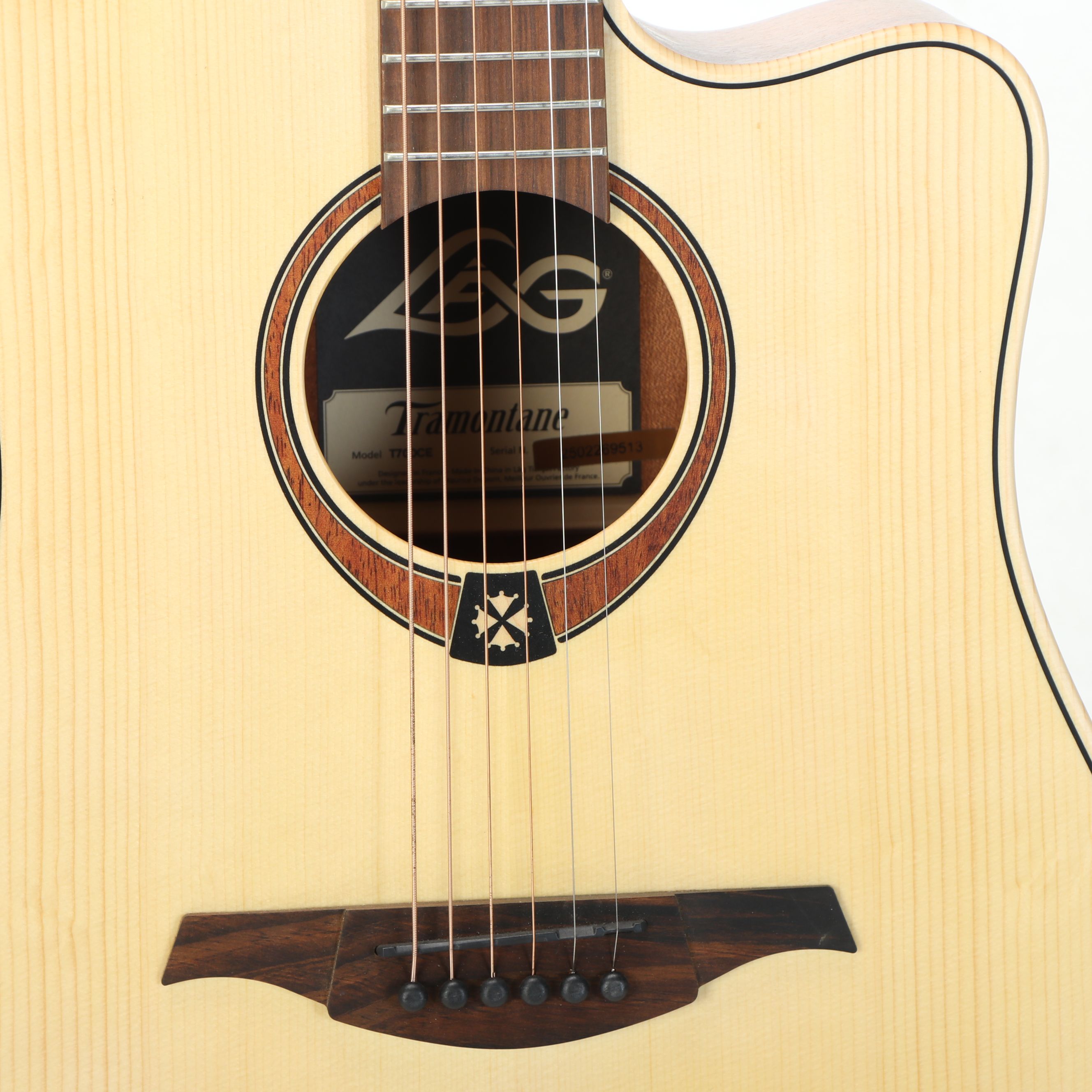 LÂG Tramontane T70DCE Dreadnought Cutaway Electric Acoustic Guitar