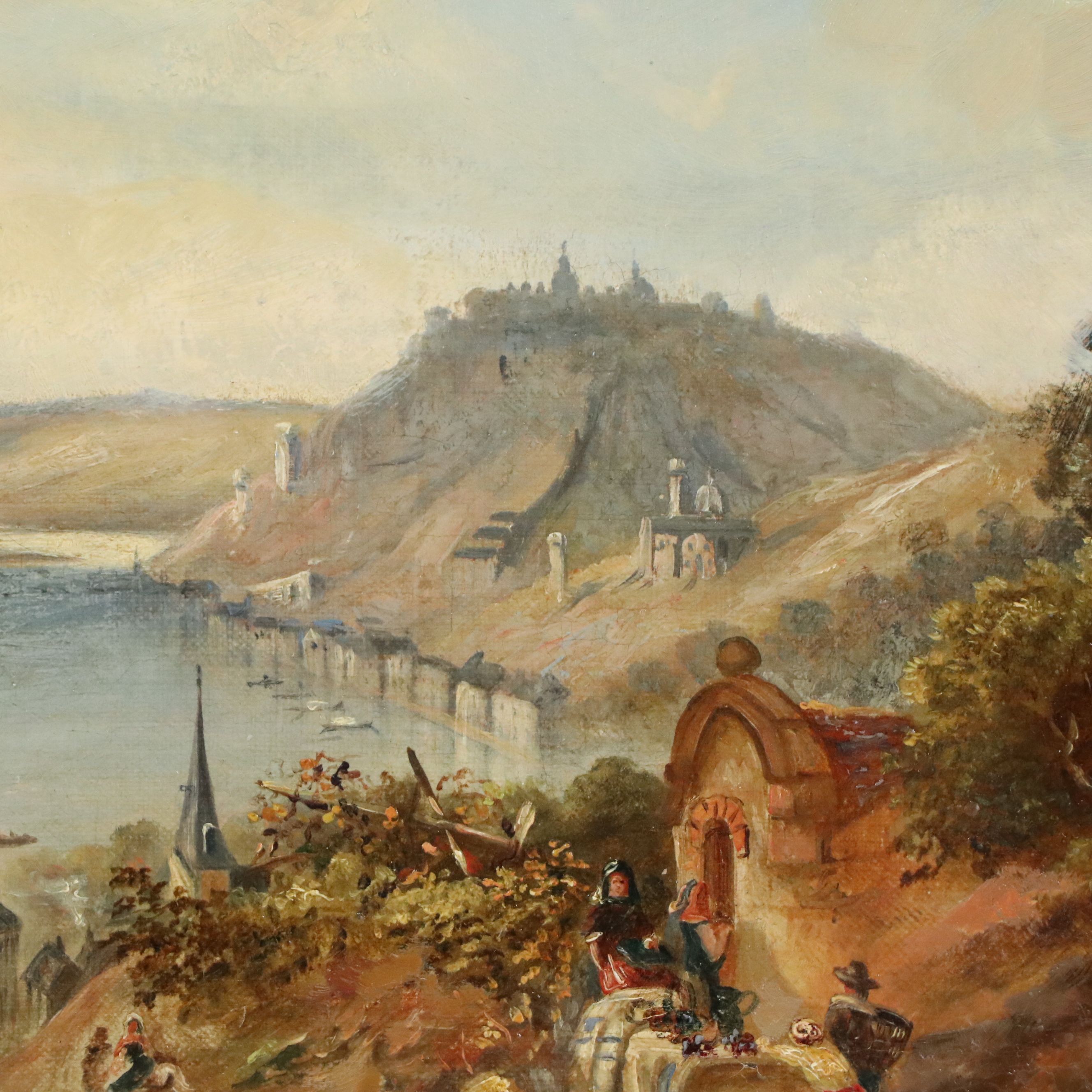 Augustus Wall Callcott Oil Painting of Rustic European Town, Early 19th Century