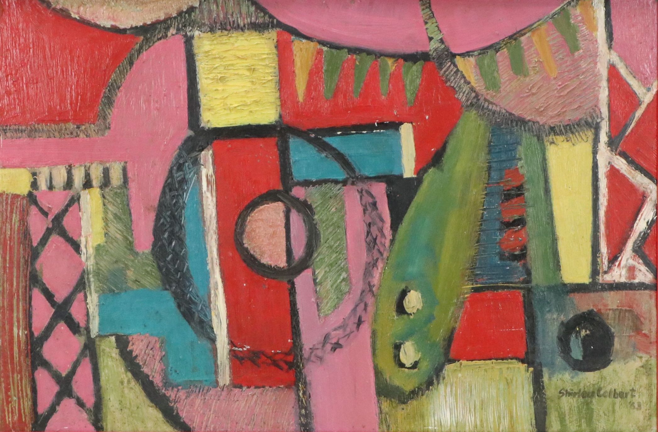 Shirley Colbert Abstract Modernist Oil Painting, 1963 | EBTH