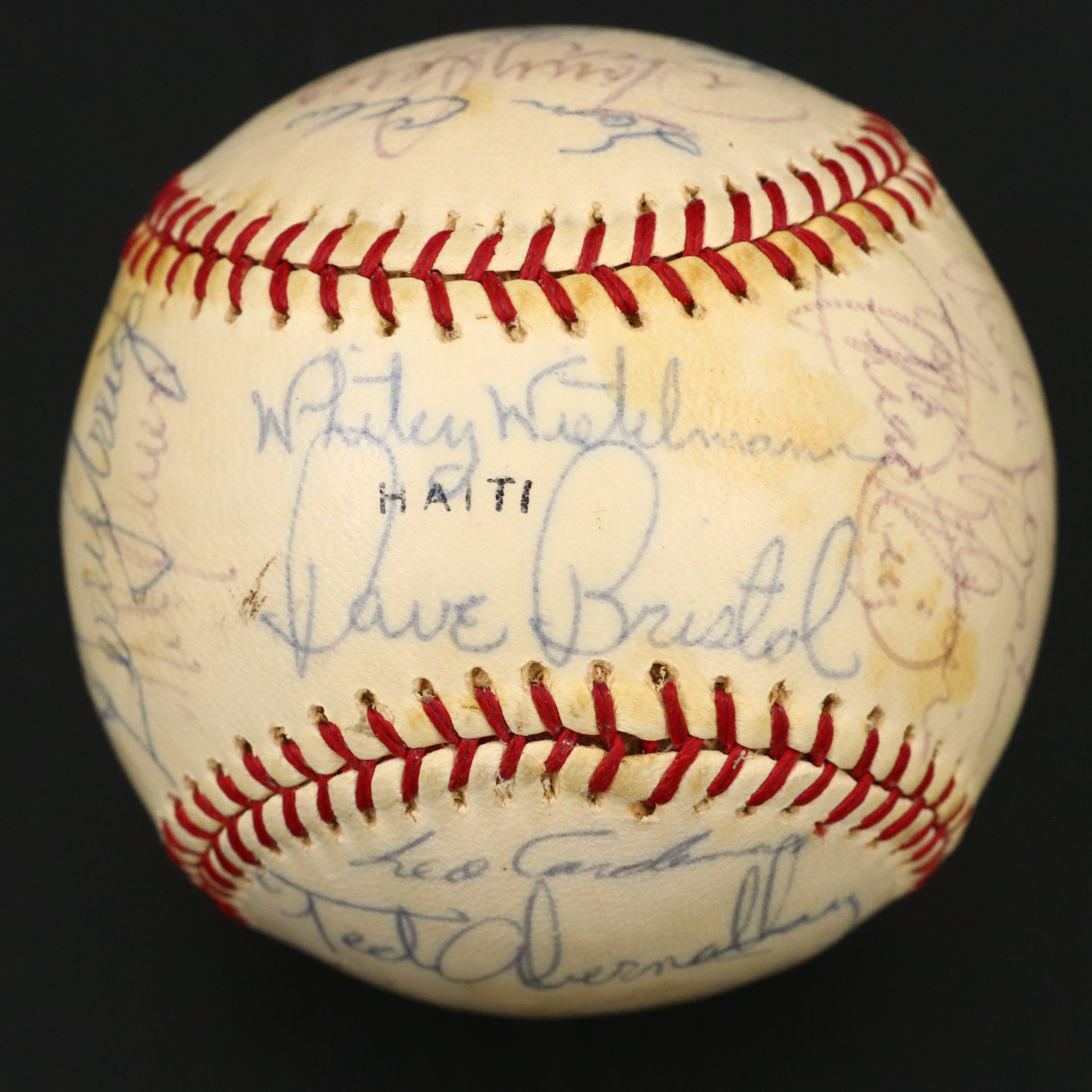 1966 Cincinnati Reds Team Signed Baseball with Pete Rose and Tony Perez