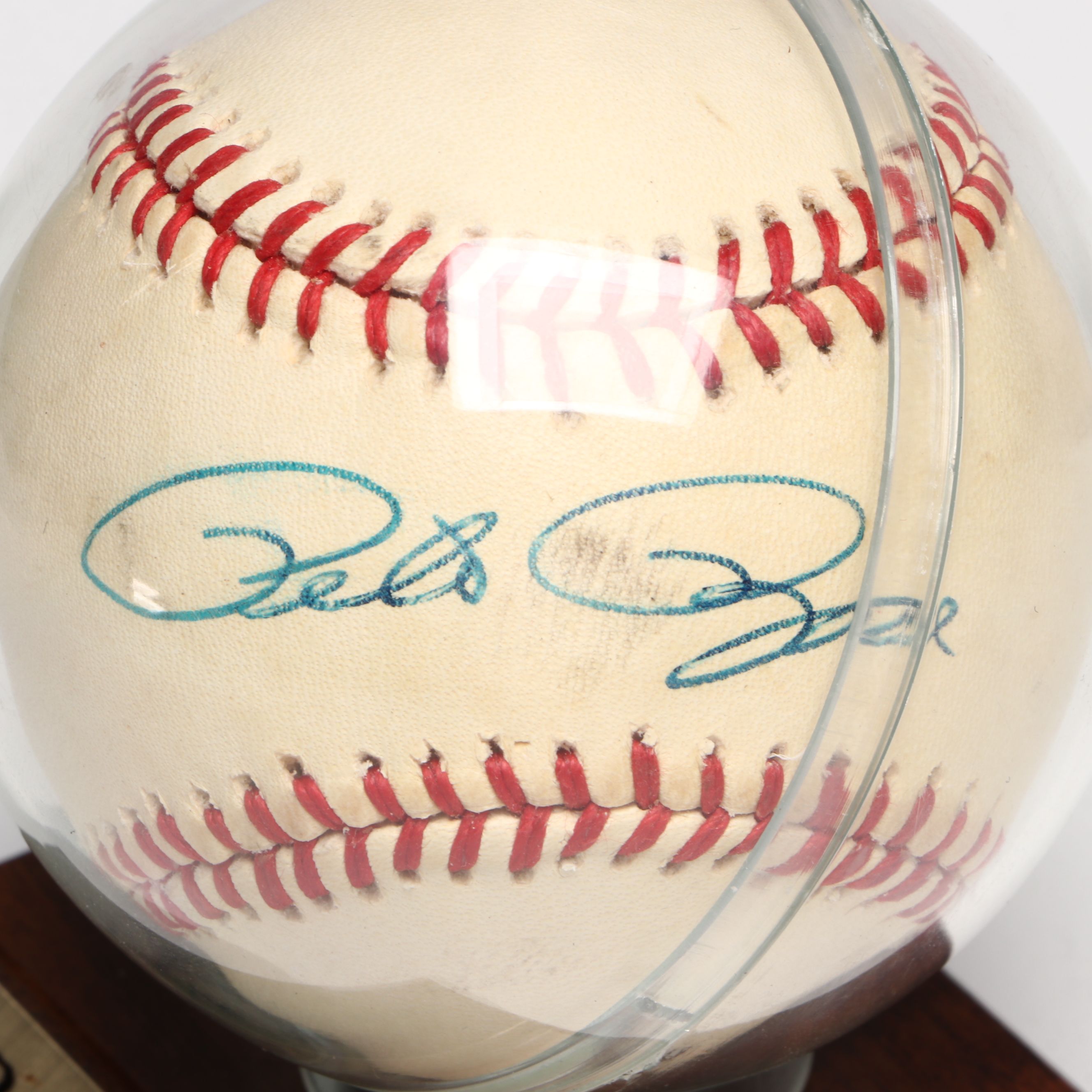 Pete Rose Signed 1975 World Series Ticket Stub and Rawlings Official Baseball