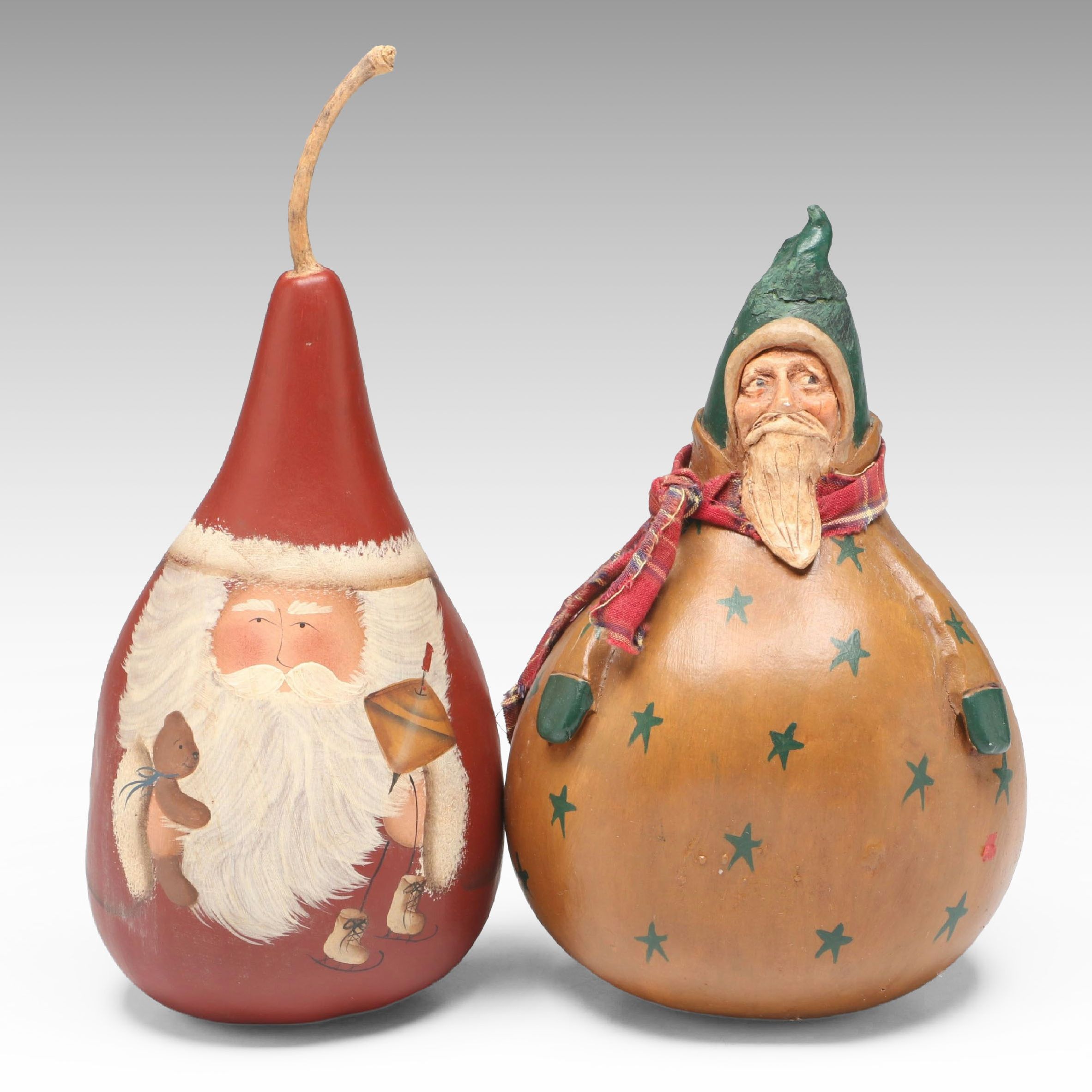 Hand-Painted Santa Claus Gourd Decorations