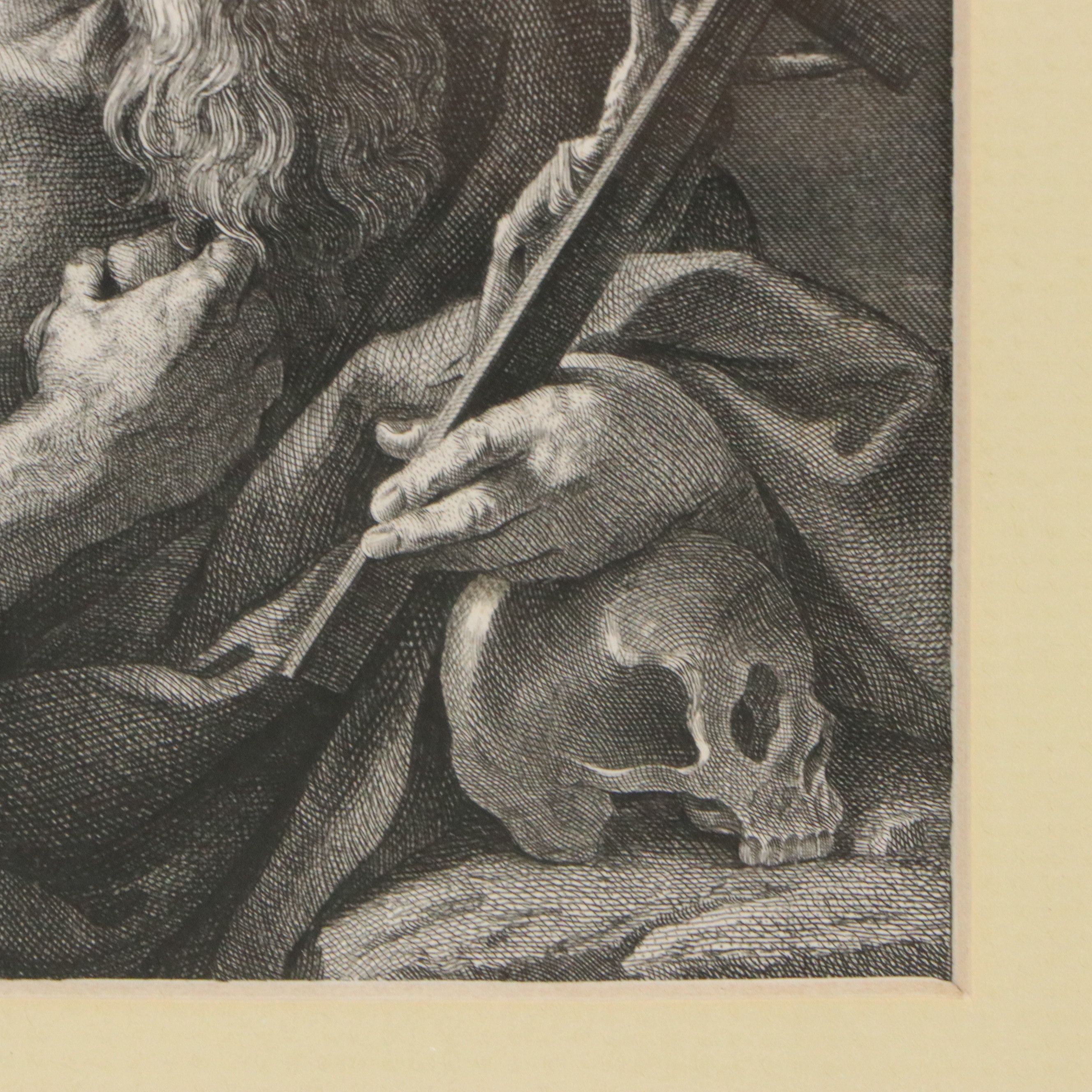 Engraving After Guido Reni "Saint Jerome," Circa Early 19th Century