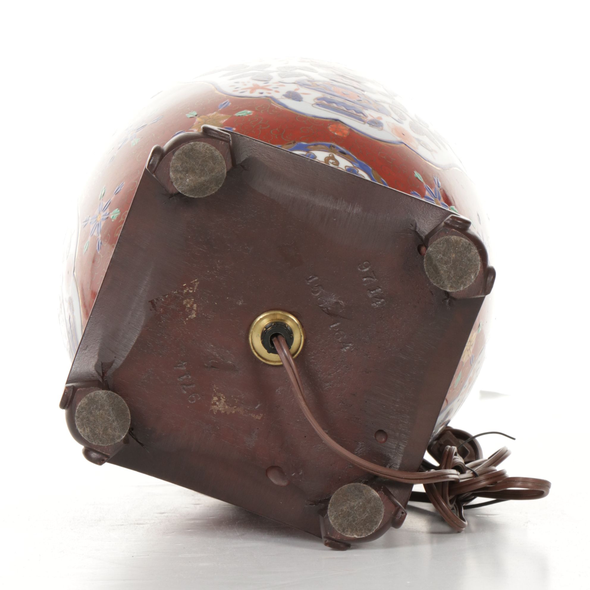 Shoal Creek Porcelain Imari Style Melon Jar Table Lamp with Shirred Shade