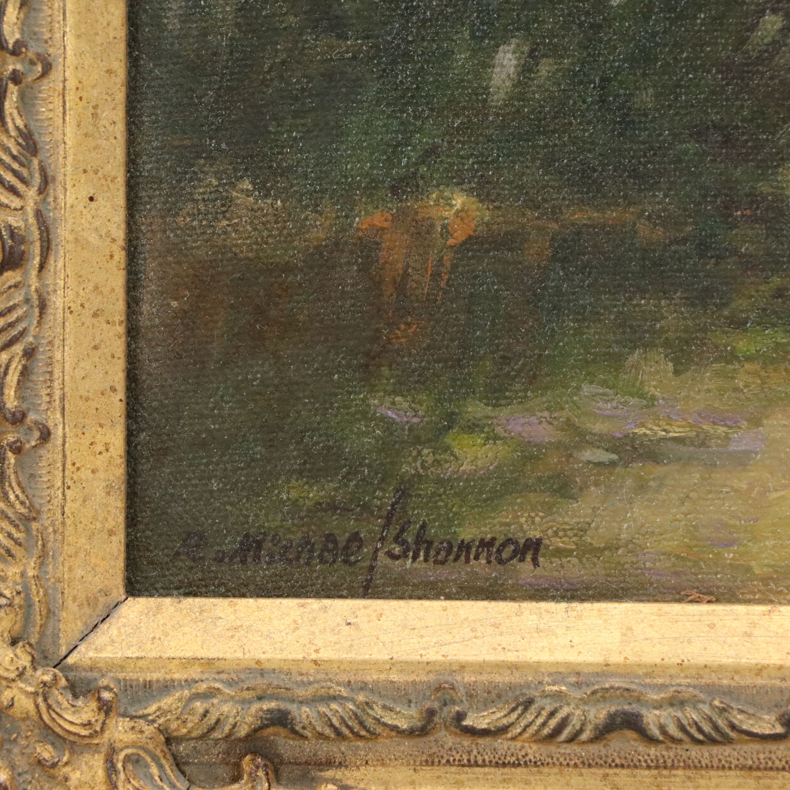 R. Michael Shannon Oil Painting of Tree-Lined Path, Late 20th/21st Century