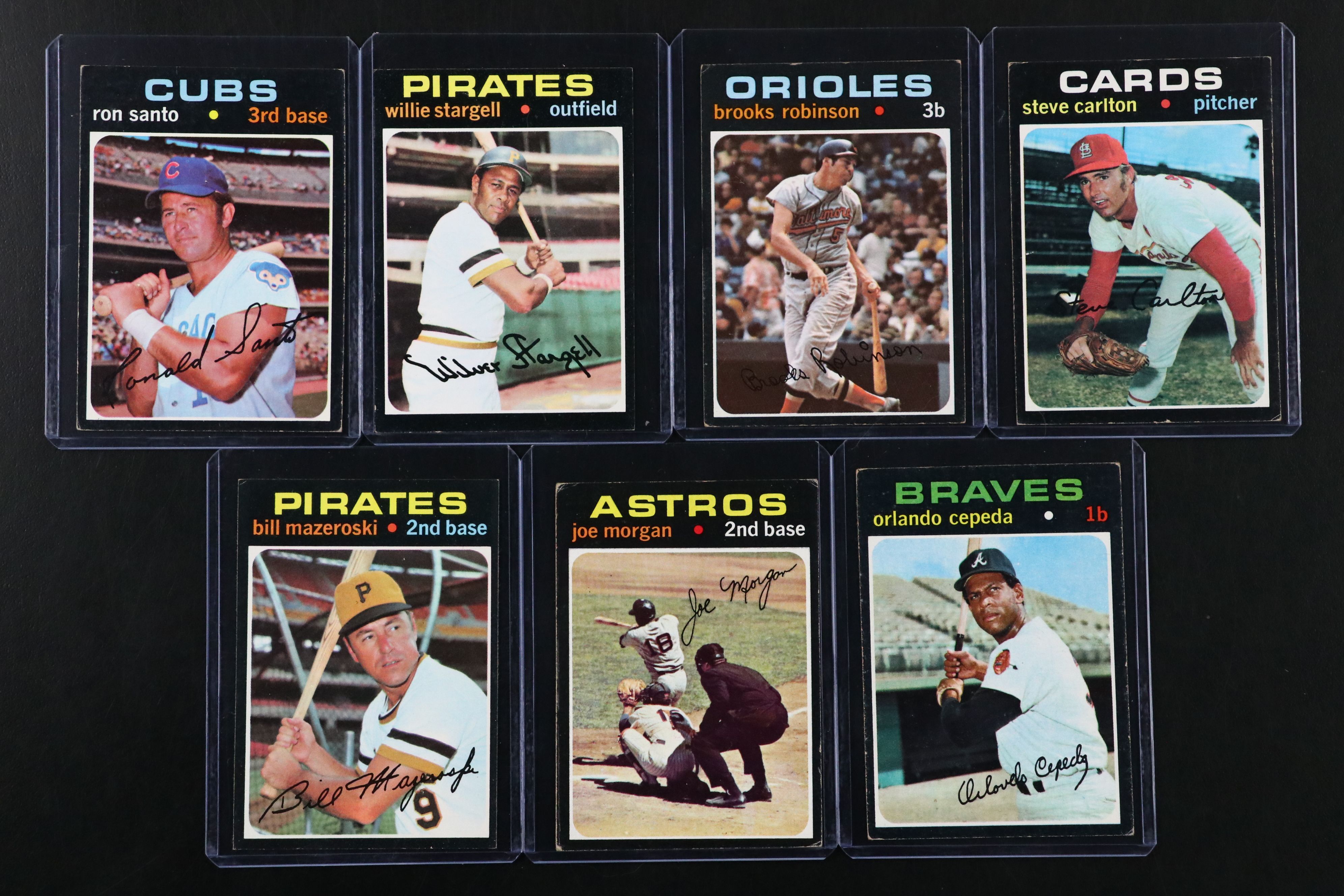 1971 Topps Baseball Cards with Hank Aaron, Ron Santo, Reggie Jackson, and More