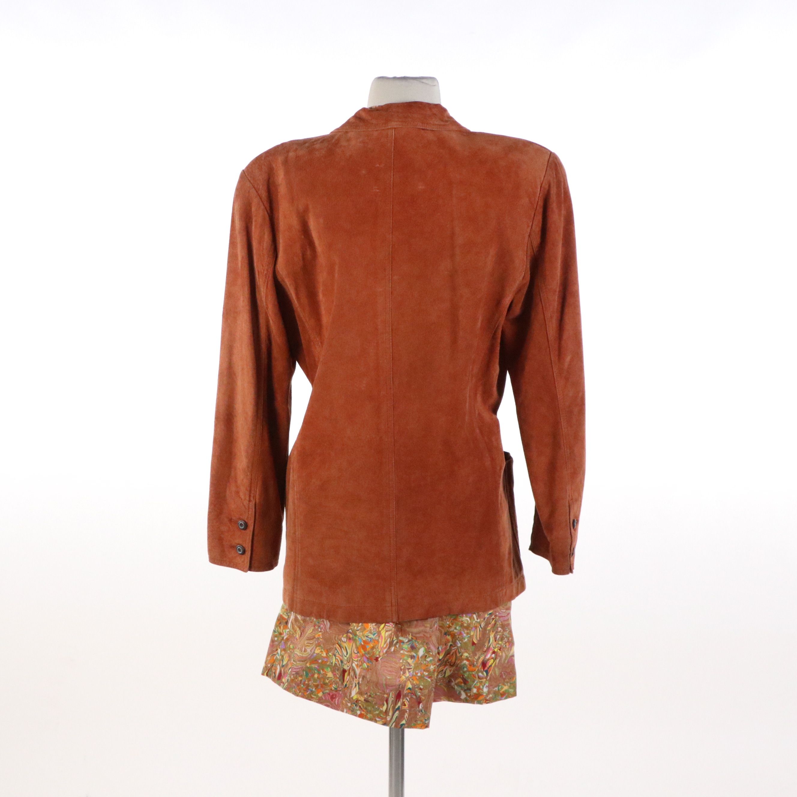 Curated 1960s/70s Ensemble Featuring Psychedelic Swirl Mod Mini Dress