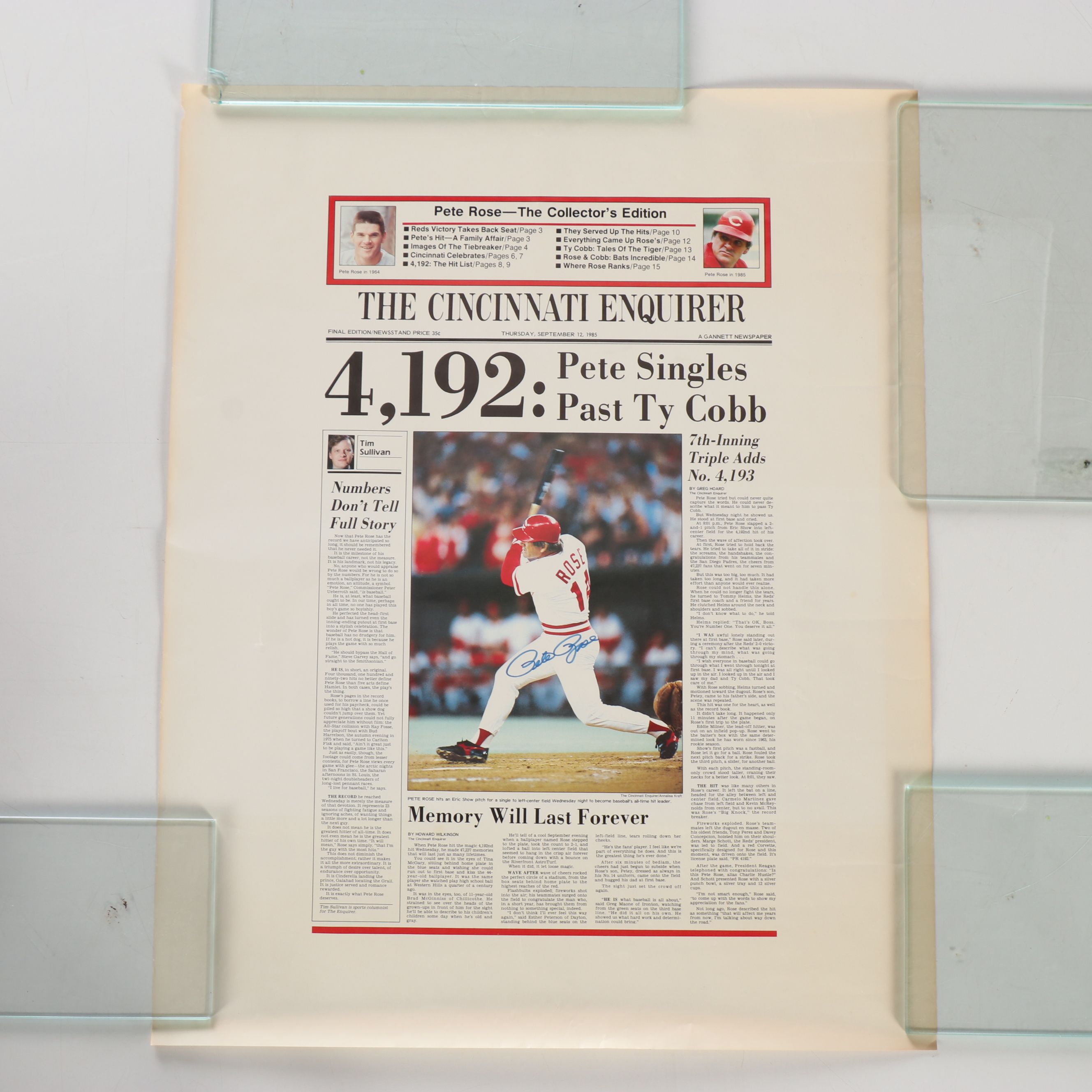 Tony Perez Signed Cincinnnati Reds Jacket with Pete Rose Signed Print