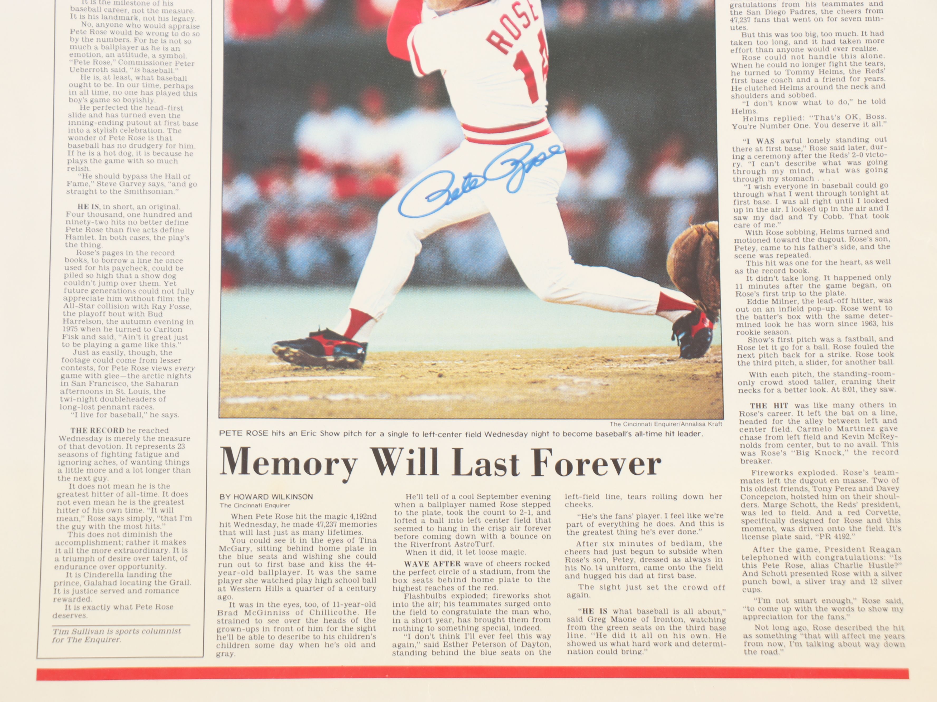 Tony Perez Signed Cincinnnati Reds Jacket with Pete Rose Signed Print