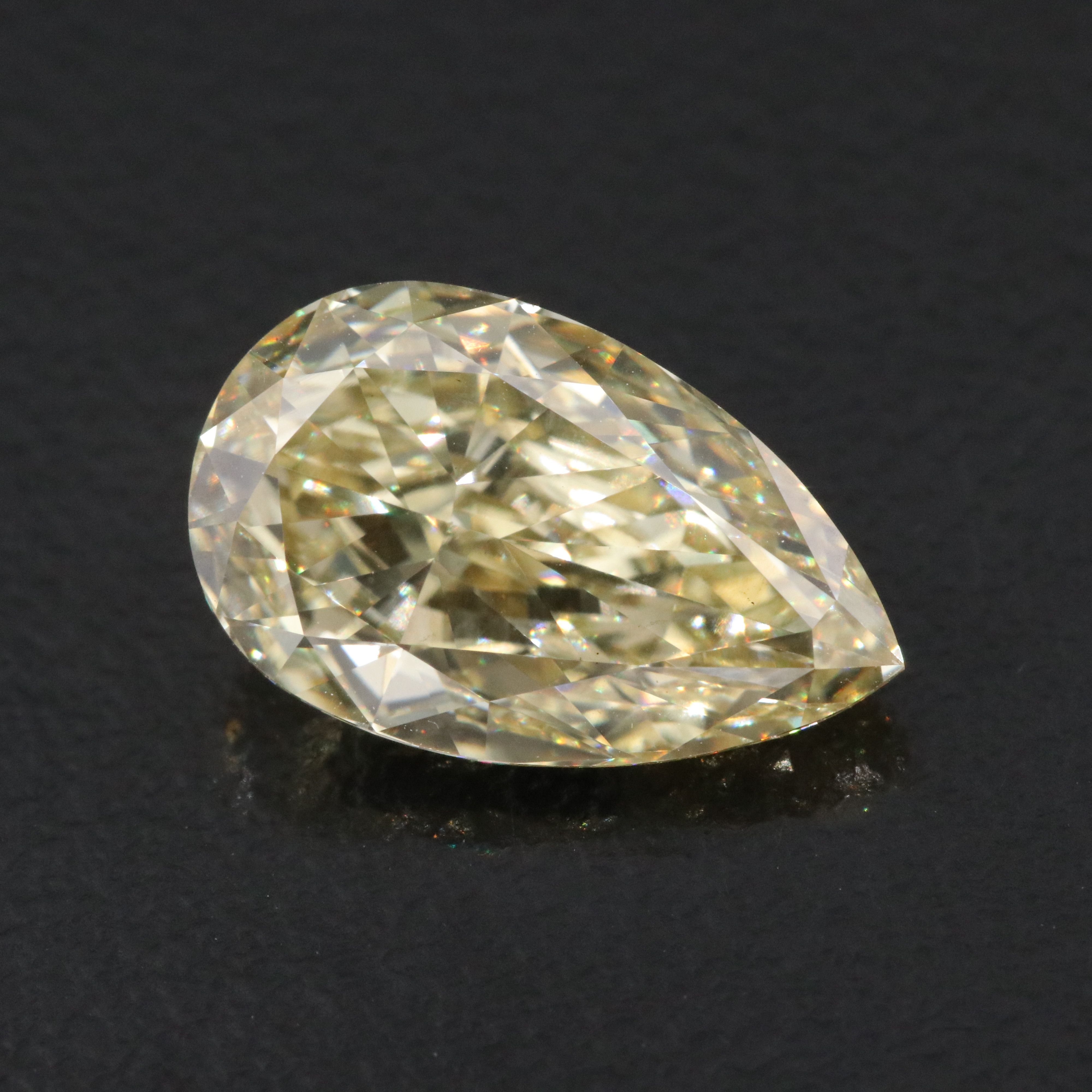 Loose 4.08 CT Lab Grown Fancy Yellow Diamond with IGI Report