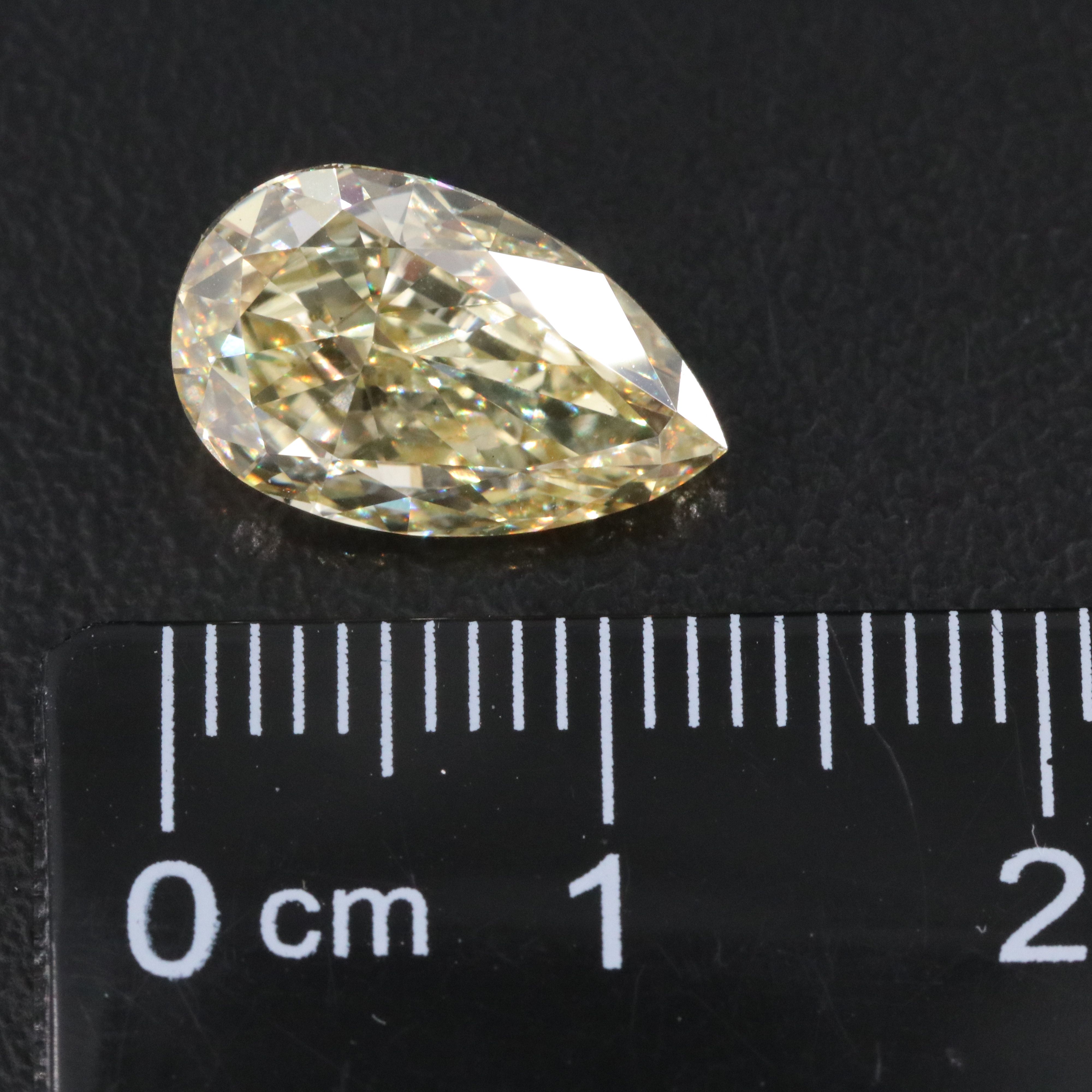 Loose 4.08 CT Lab Grown Fancy Yellow Diamond with IGI Report