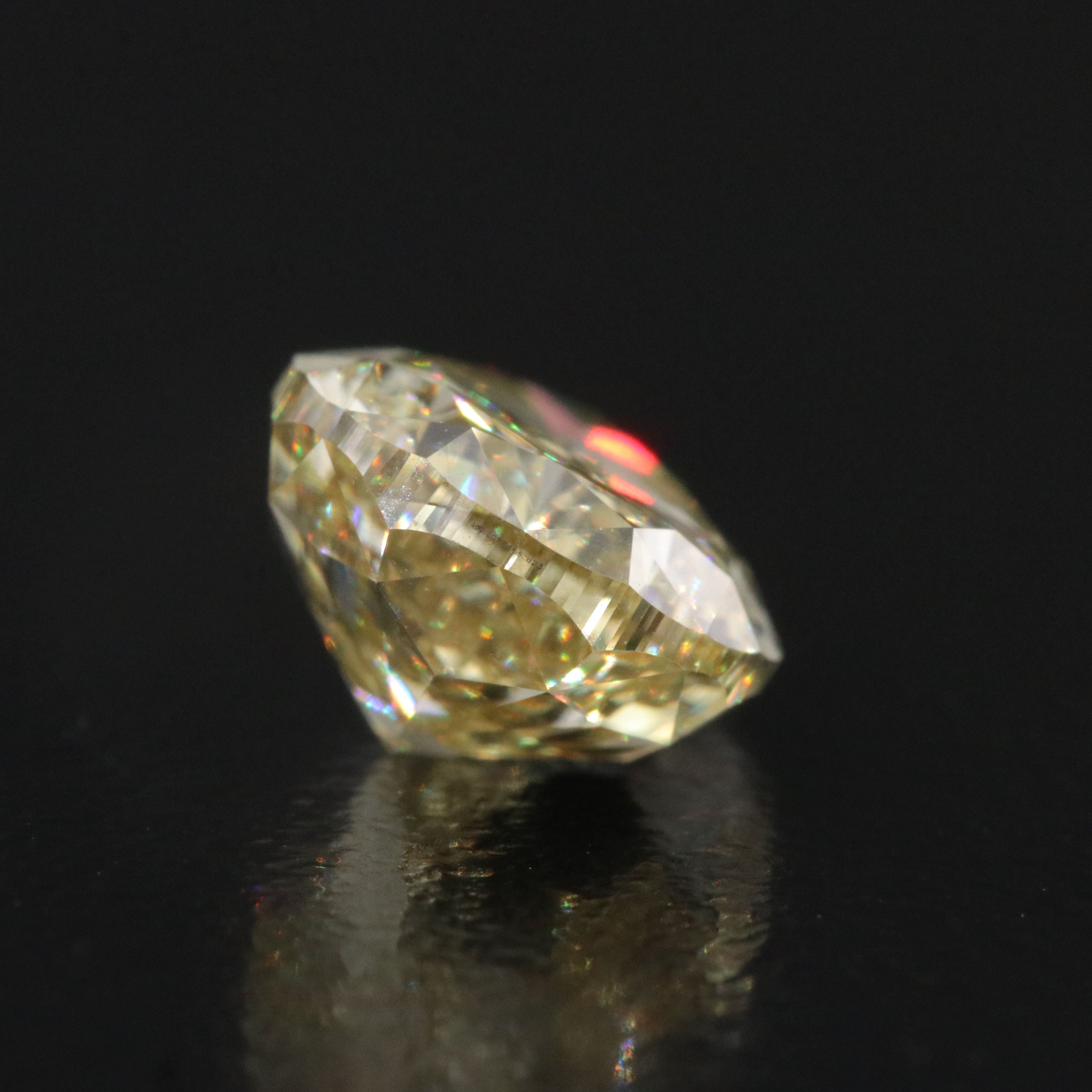 Loose 4.08 CT Lab Grown Fancy Yellow Diamond with IGI Report