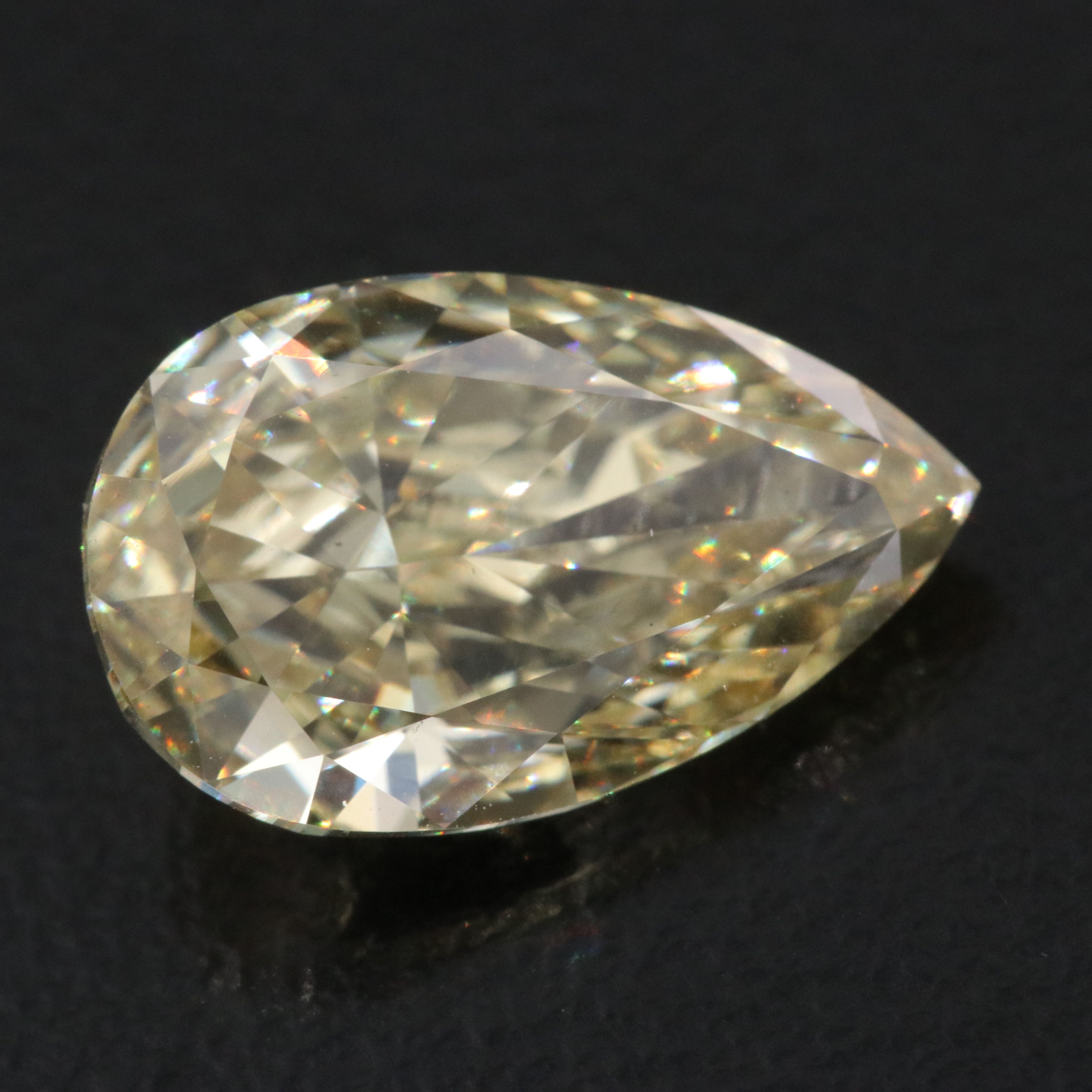 Loose 4.08 CT Lab Grown Fancy Yellow Diamond with IGI Report