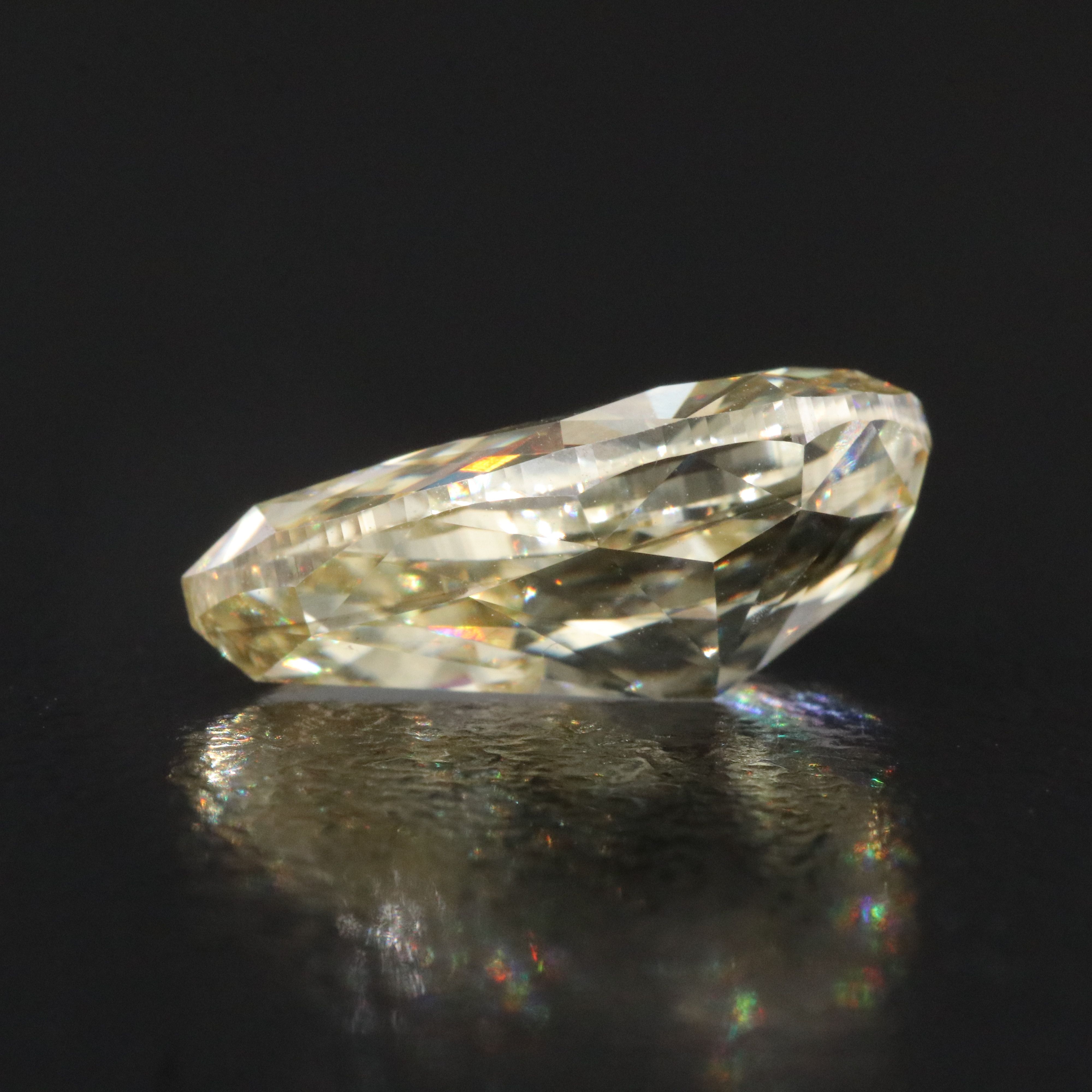 Loose 4.08 CT Lab Grown Fancy Yellow Diamond with IGI Report