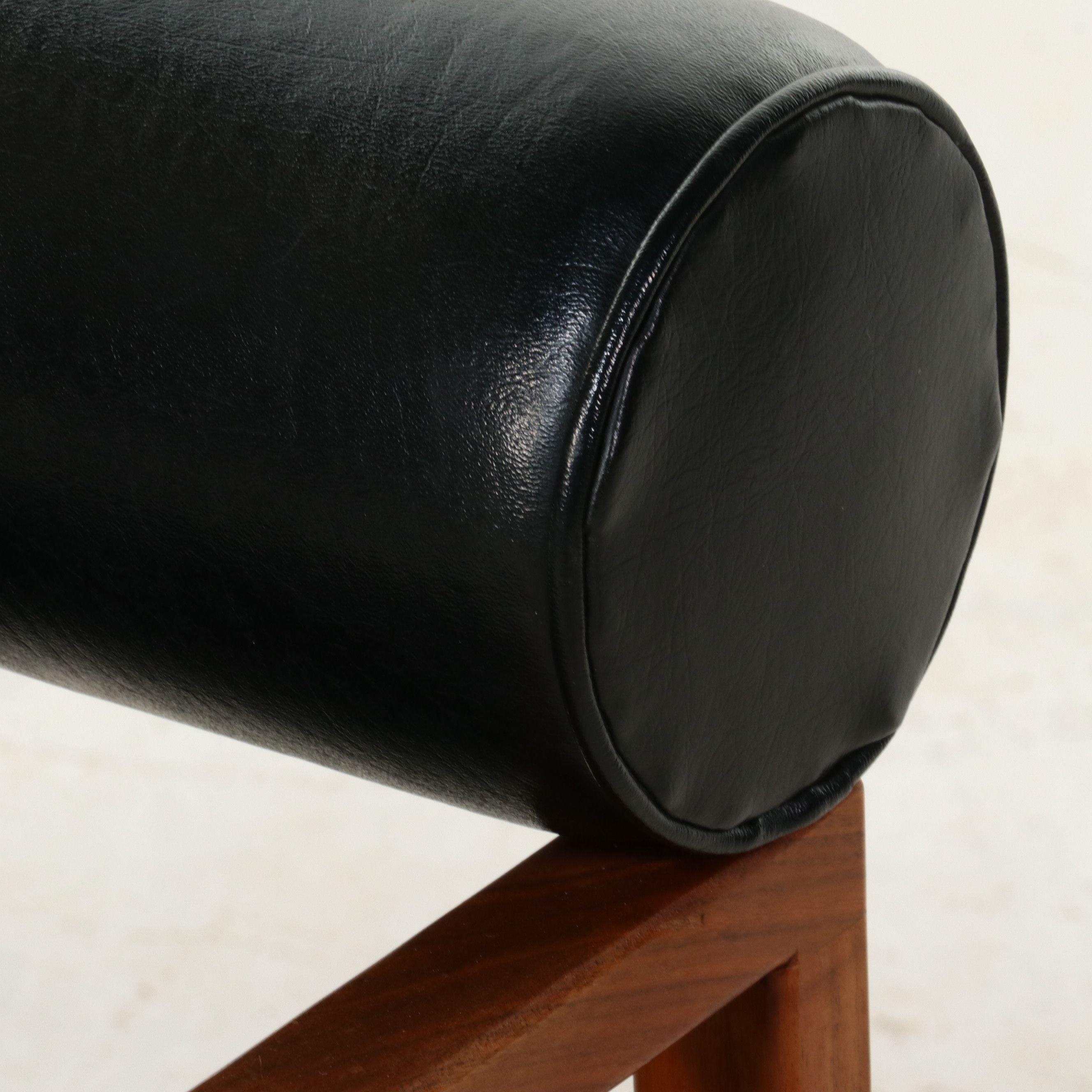 Pair of Mid Century Modern Bolster-Back Walnut Armchairs