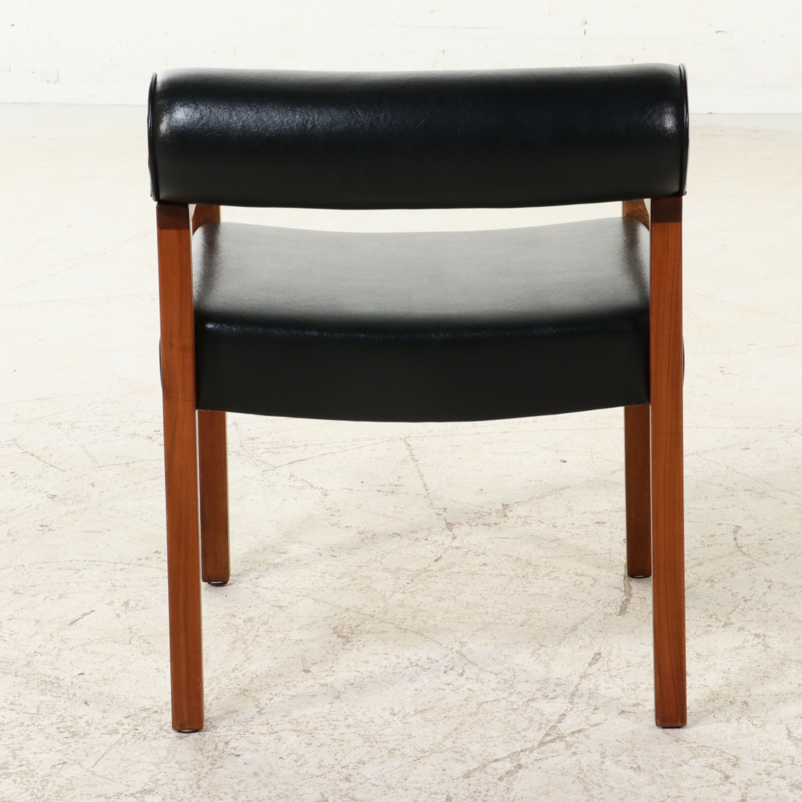 Pair of Mid Century Modern Bolster-Back Walnut Armchairs