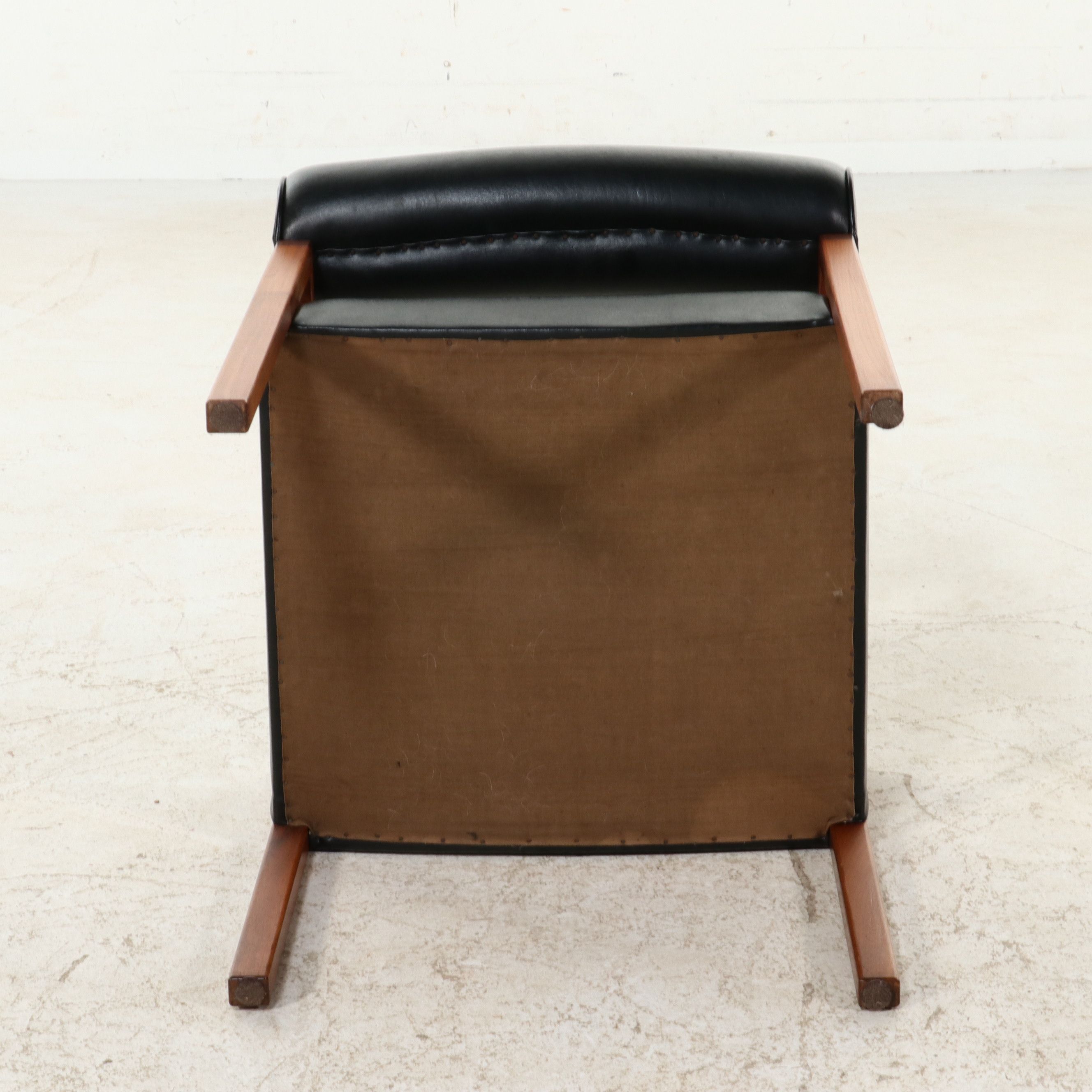 Pair of Mid Century Modern Bolster-Back Walnut Armchairs