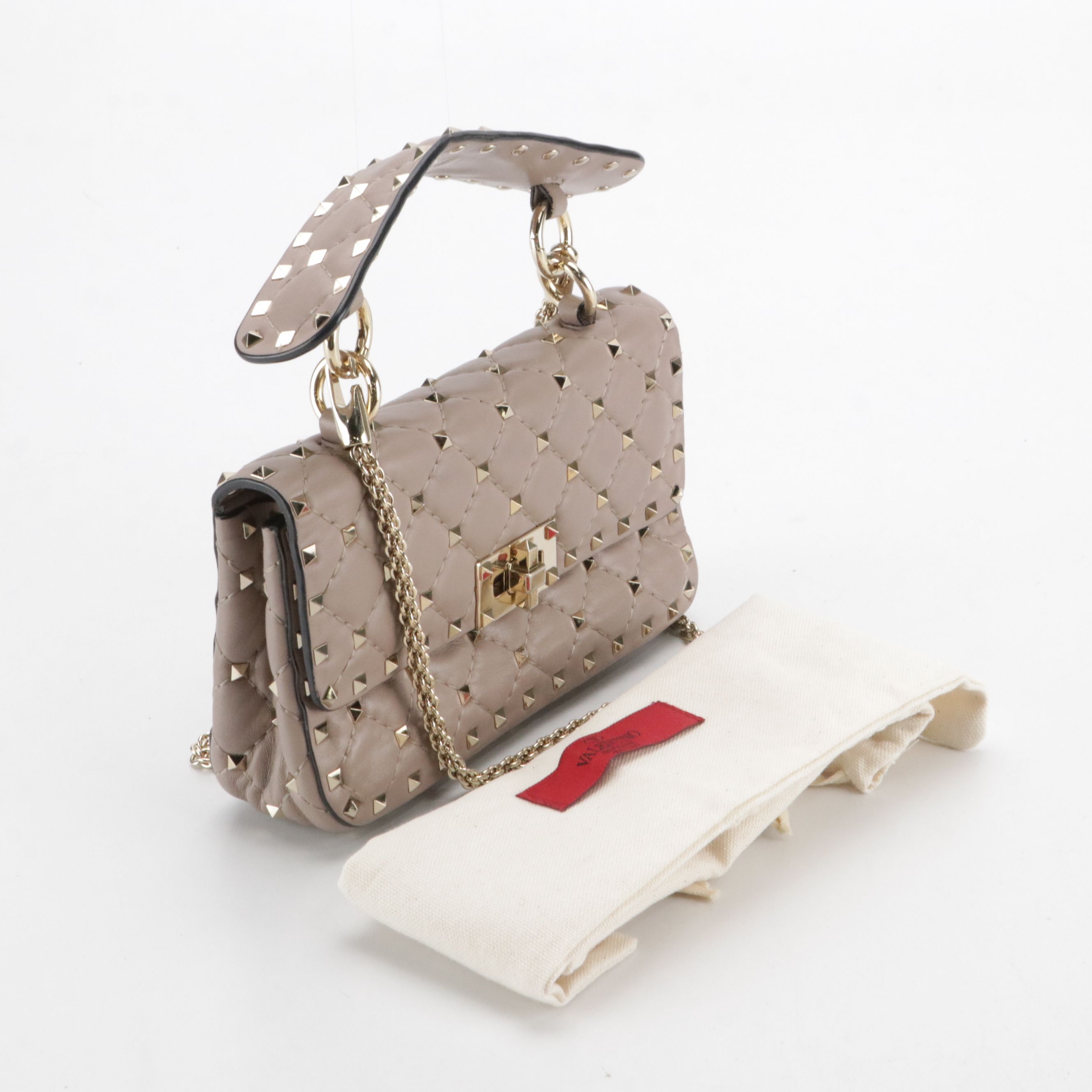 Valentino Garavani Rockstud Spike Small Two-Way Bag in Quilted Calfskin Leather