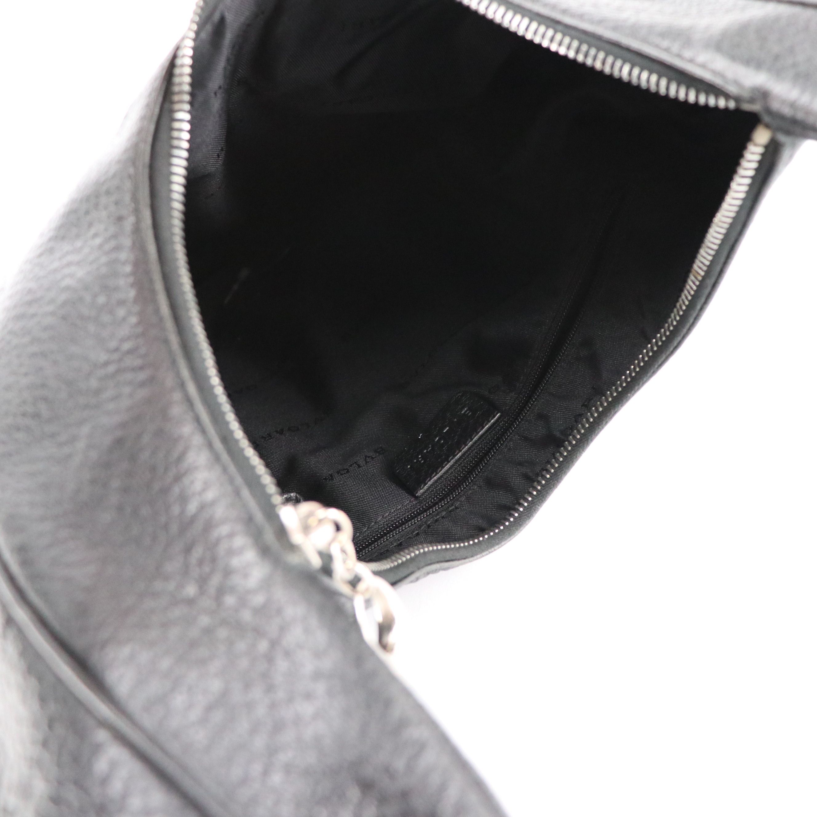 BVLGARI Ascot Shoulder Bag in Black Grained Calfskin Leather
