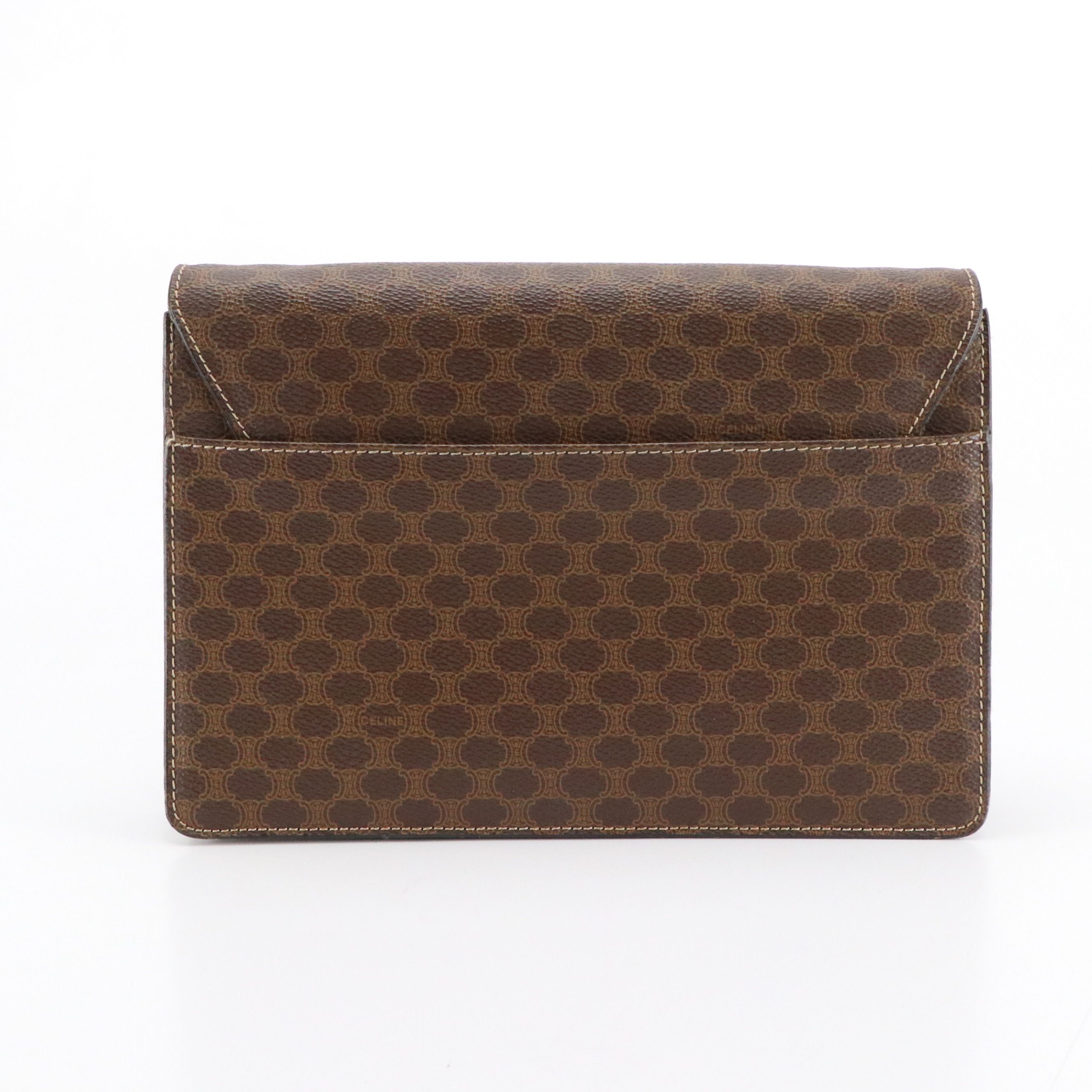 Celine Macadam Coated Canvas Front-Flap Shoulder Bag