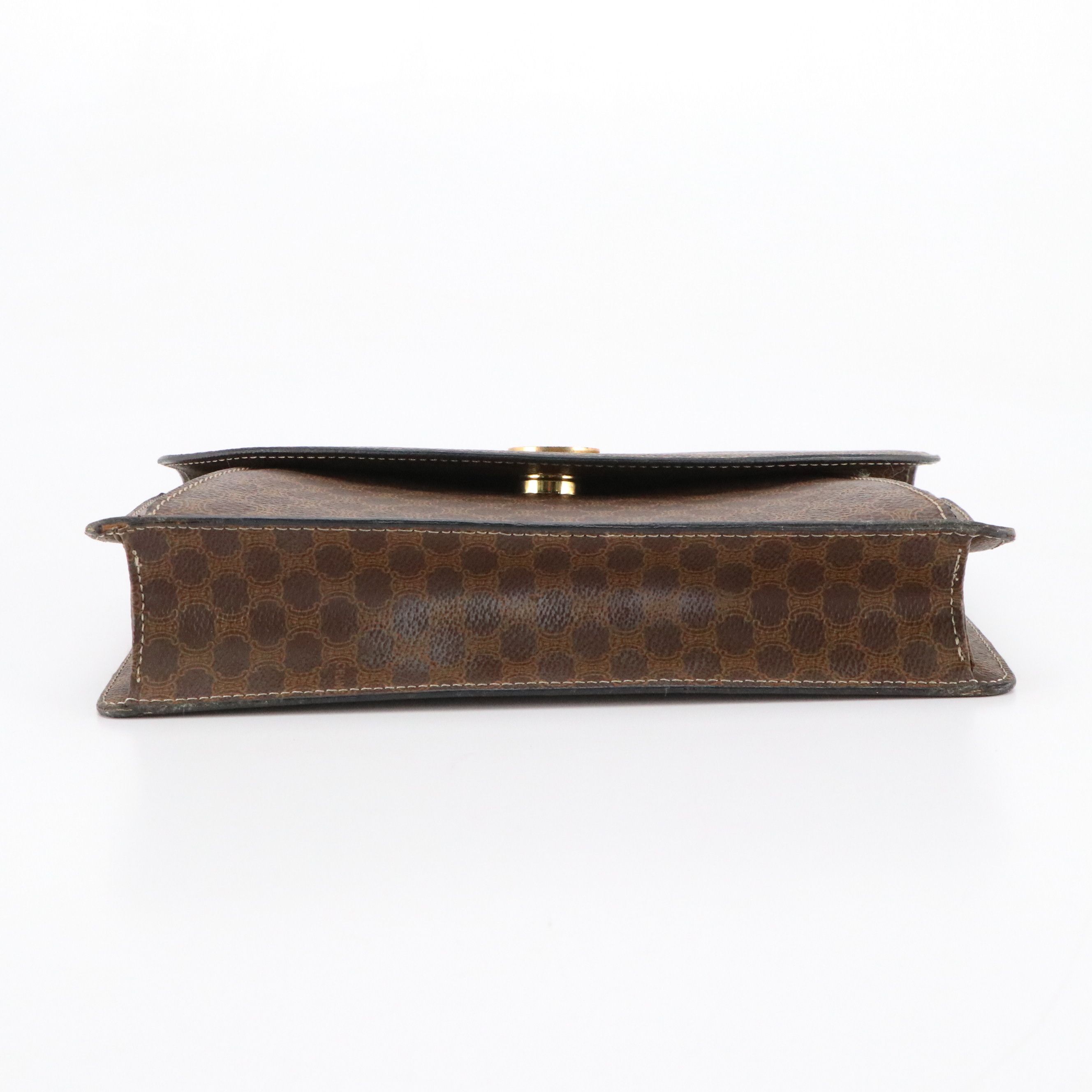 Celine Macadam Coated Canvas Front-Flap Shoulder Bag