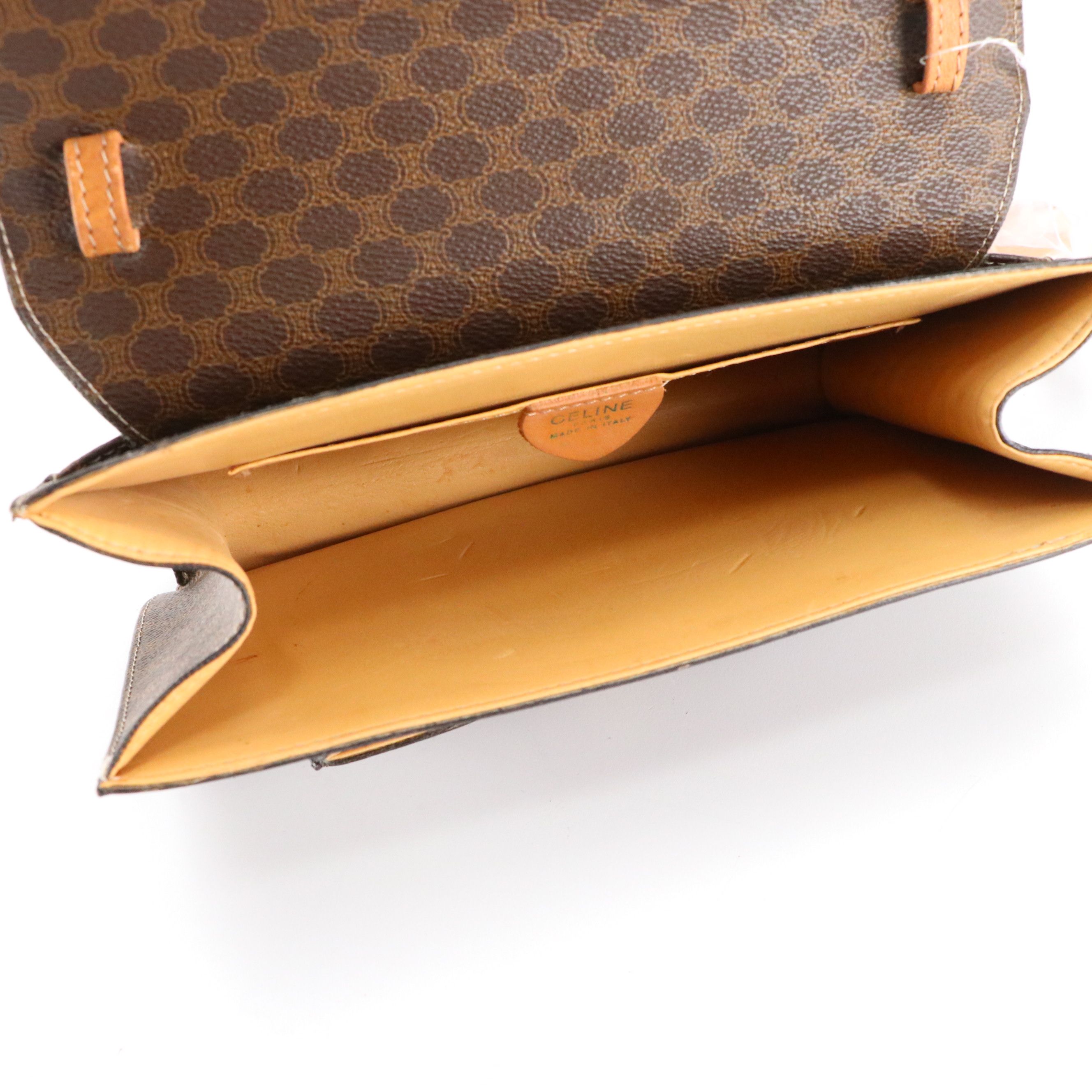 Celine Macadam Coated Canvas Front-Flap Shoulder Bag